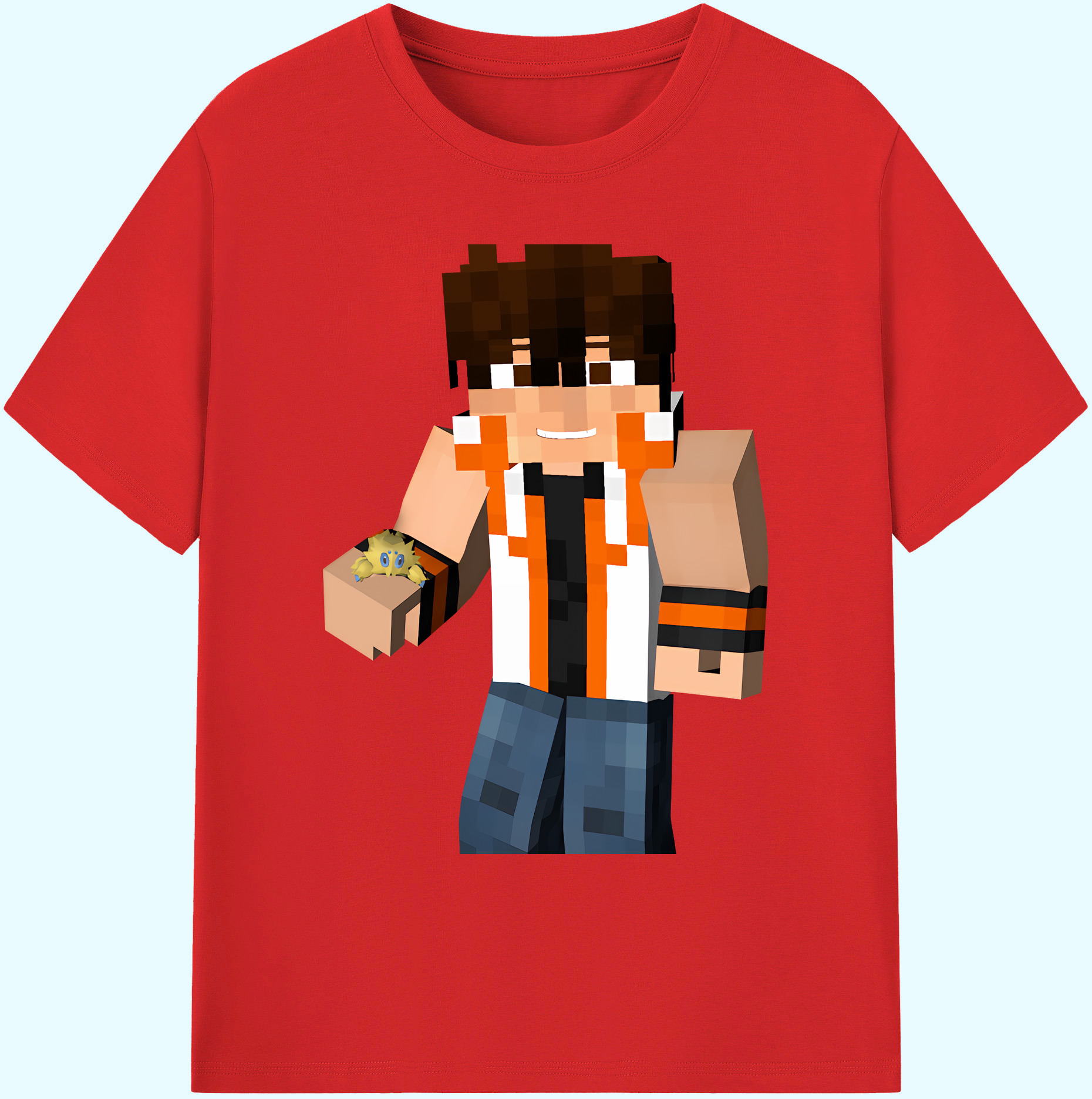（画像用） マインクラフト ブロックの世界 Minecraft MC Block world 綿100％ メンズ半袖Tシャツ｜肌触りやわらか＆通気性