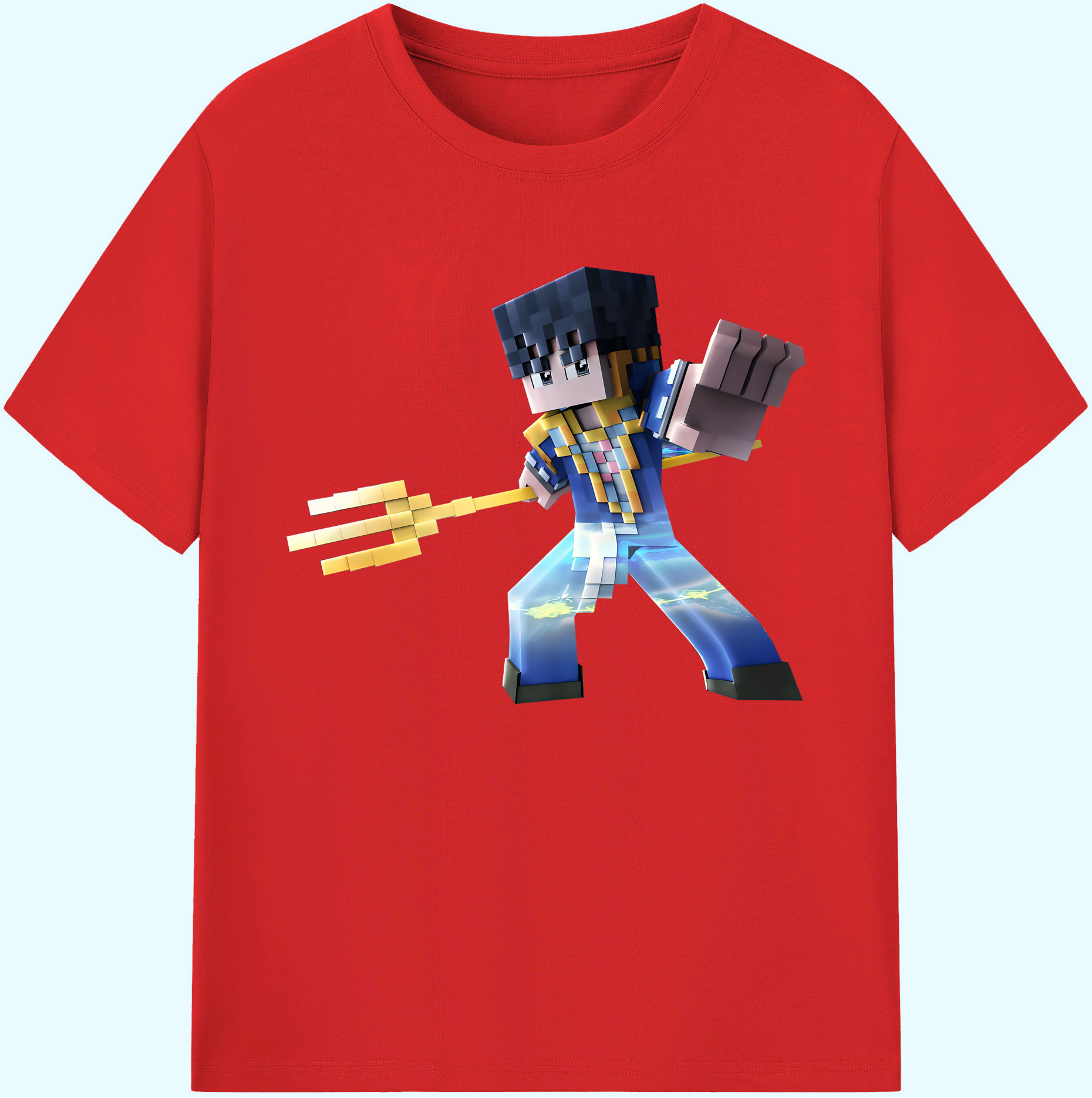 （画像用） マインクラフト ブロックの世界 Minecraft MC Block world 綿100％ メンズ半袖Tシャツ｜肌触りやわらか＆通気性