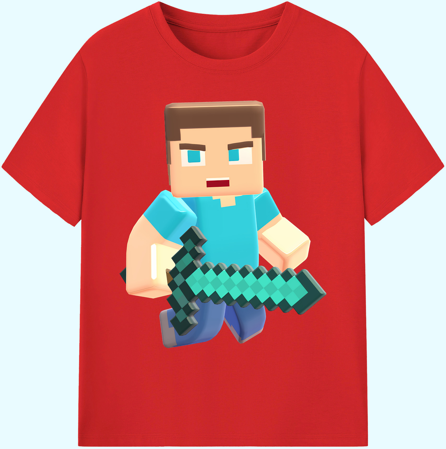 （画像用） マインクラフト ブロックの世界 Minecraft MC Block world 綿100％ メンズ半袖Tシャツ｜肌触りやわらか＆通気性