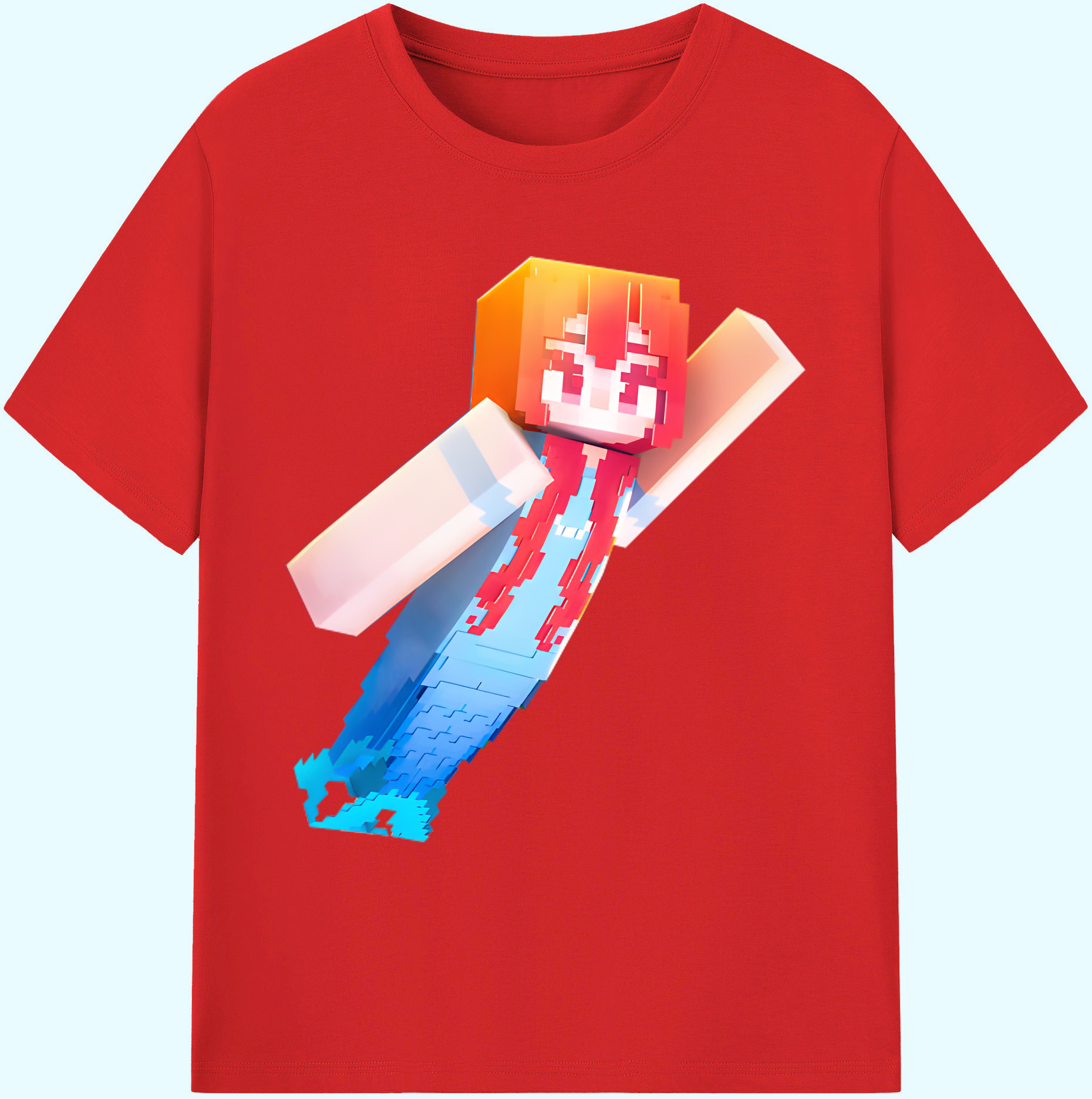 （画像用） マインクラフト ブロックの世界 Minecraft MC Block world 綿100％ メンズ半袖Tシャツ｜肌触りやわらか＆通気性