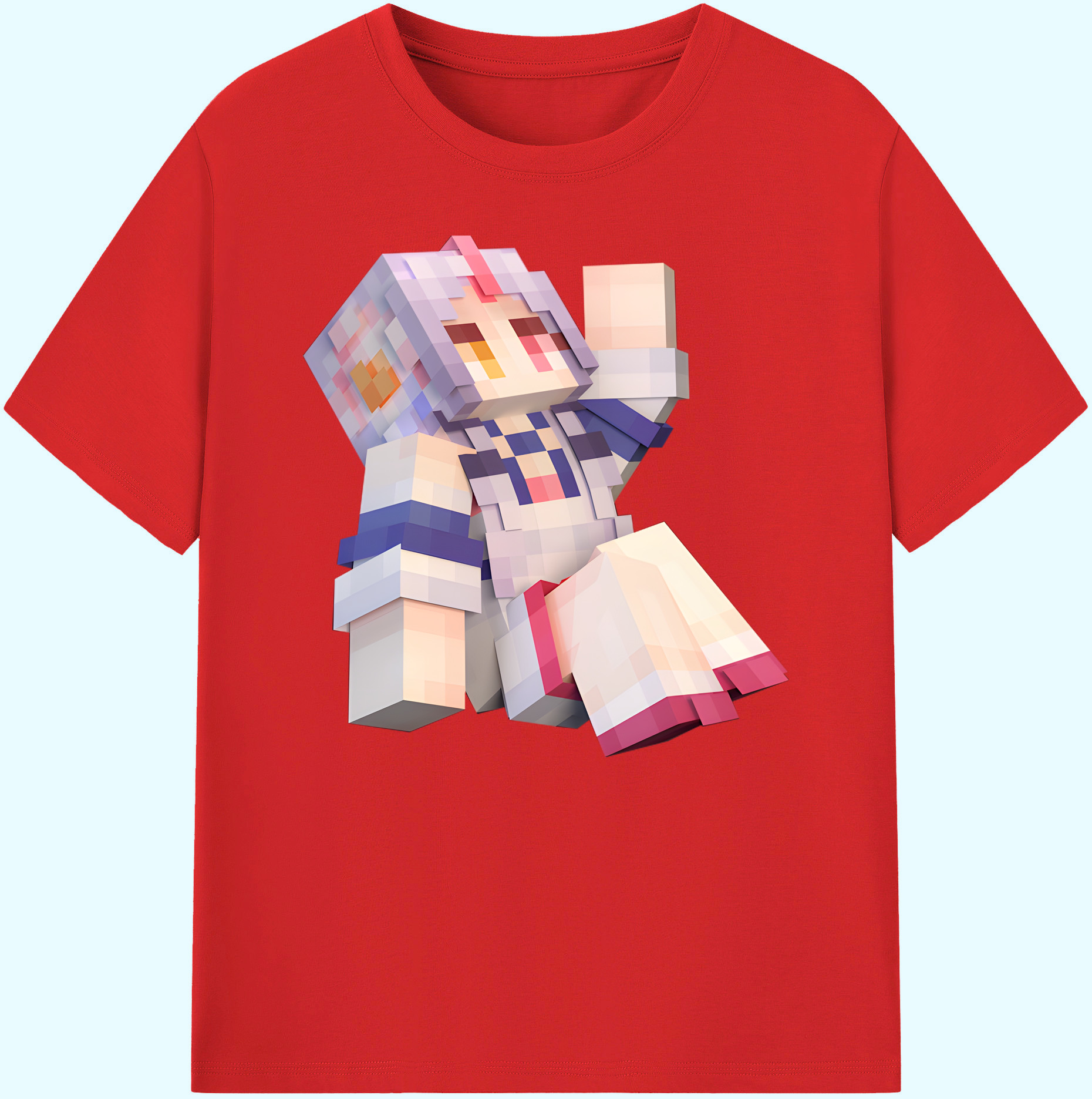 （画像用） マインクラフト ブロックの世界 Minecraft MC Block world 綿100％ メンズ半袖Tシャツ｜肌触りやわらか＆通気性