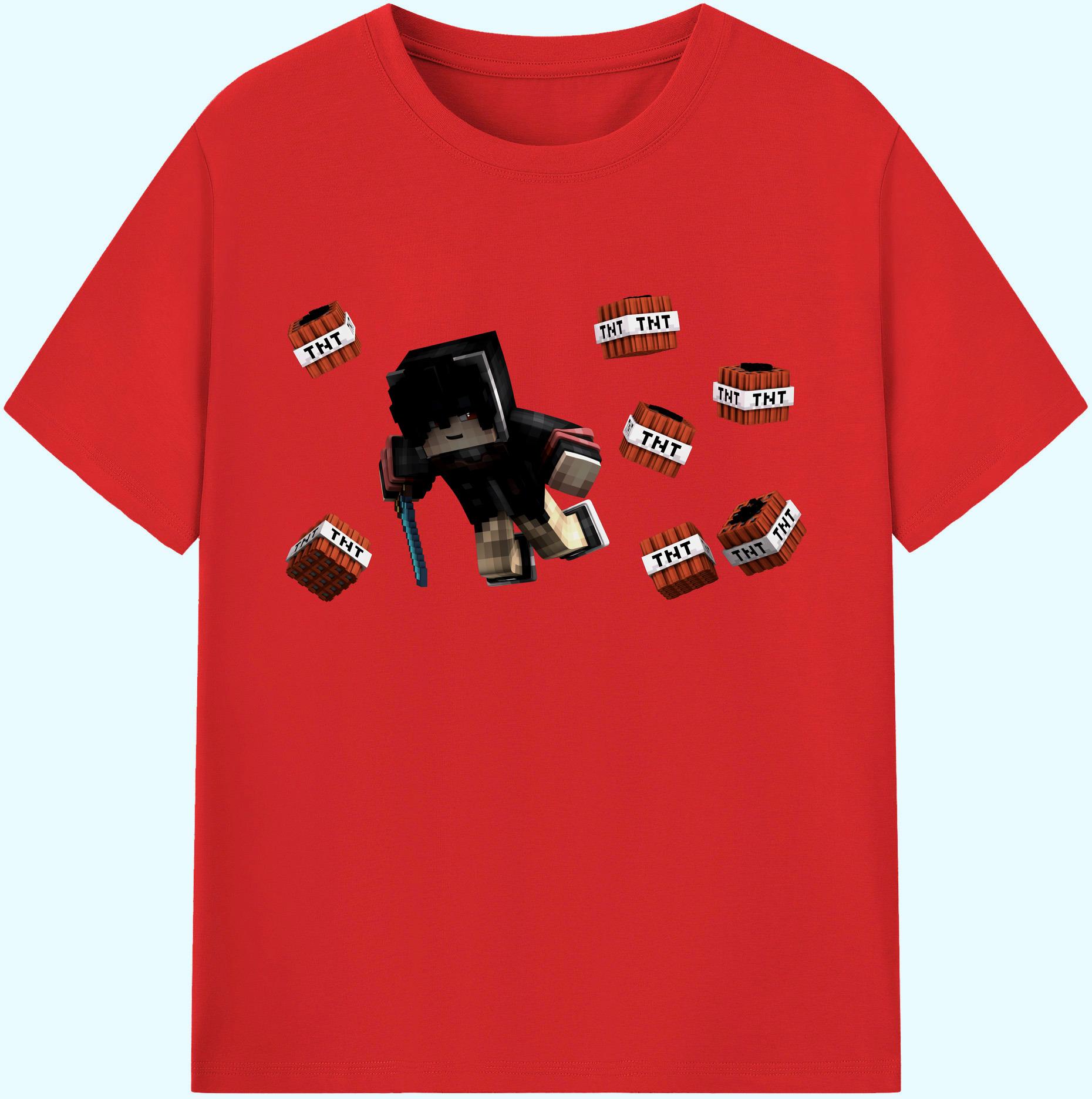 （画像用） マインクラフト ブロックの世界 Minecraft MC Block world 綿100％ メンズ半袖Tシャツ｜肌触りやわらか＆通気性
