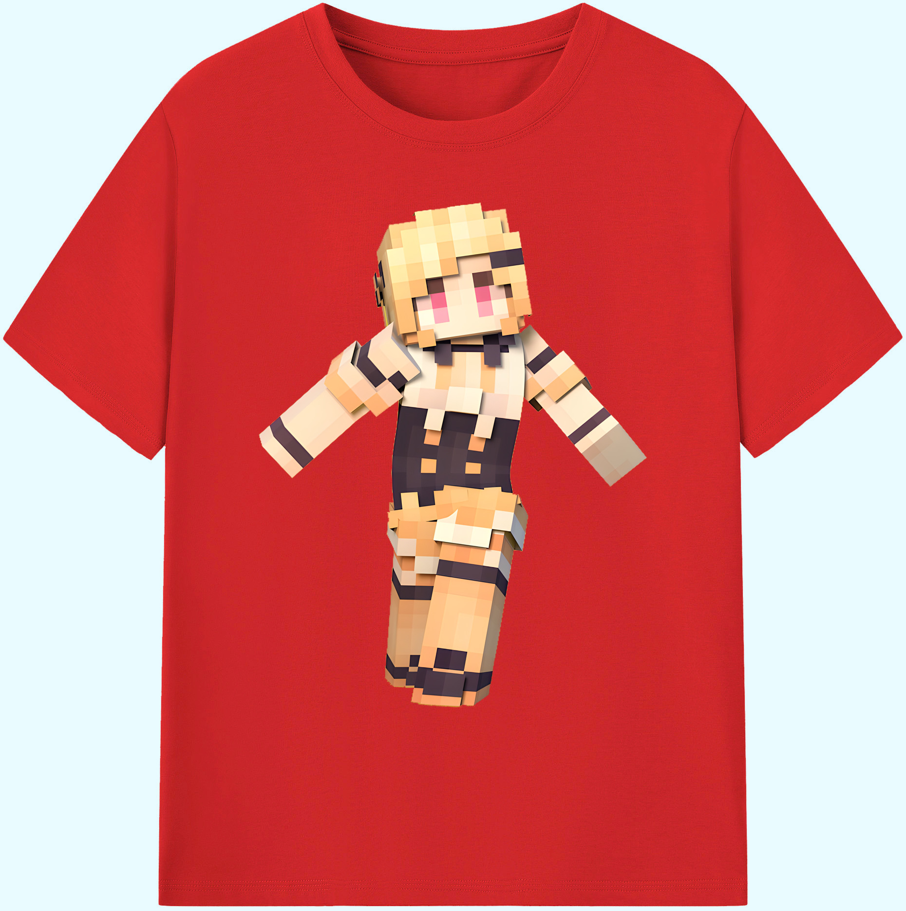 （画像用） マインクラフト ブロックの世界 Minecraft MC Block world 綿100％ メンズ半袖Tシャツ｜肌触りやわらか＆通気性