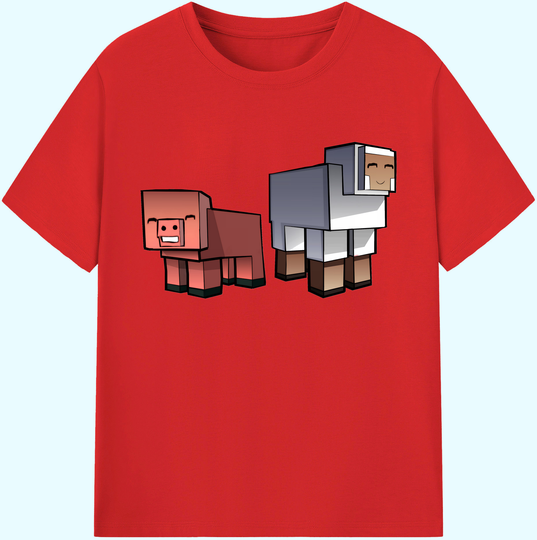 （画像用） マインクラフト ブロックの世界 Minecraft MC Block world 綿100％ メンズ半袖Tシャツ｜肌触りやわらか＆通気性