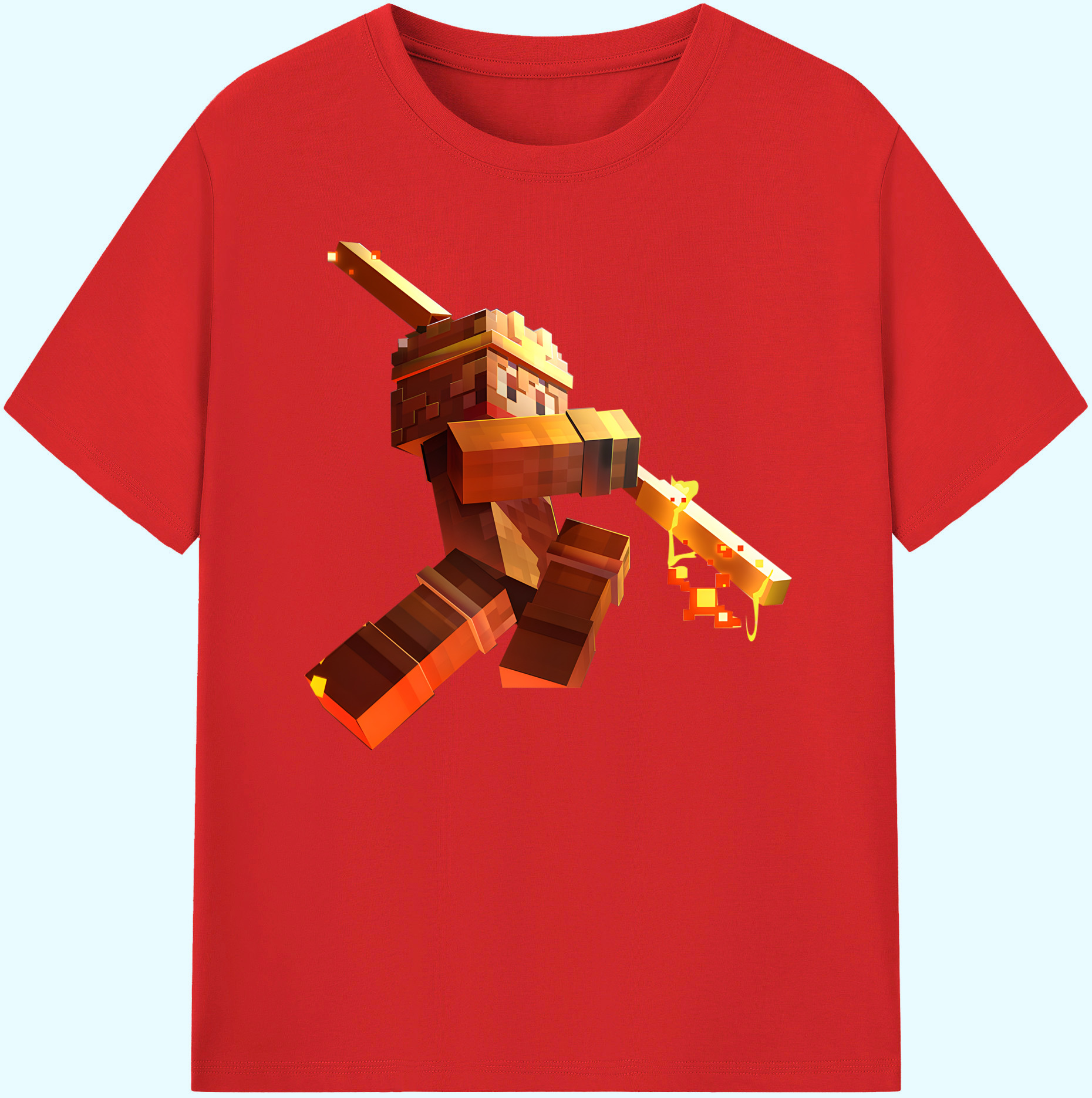 （画像用） マインクラフト ブロックの世界 Minecraft MC Block world 綿100％ メンズ半袖Tシャツ｜肌触りやわらか＆通気性