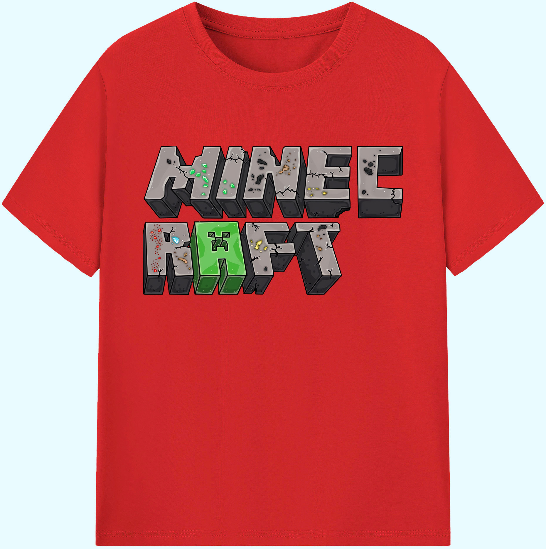 （画像用） マインクラフト ブロックの世界 Minecraft MC Block world 綿100％ メンズ半袖Tシャツ｜肌触りやわらか＆通気性