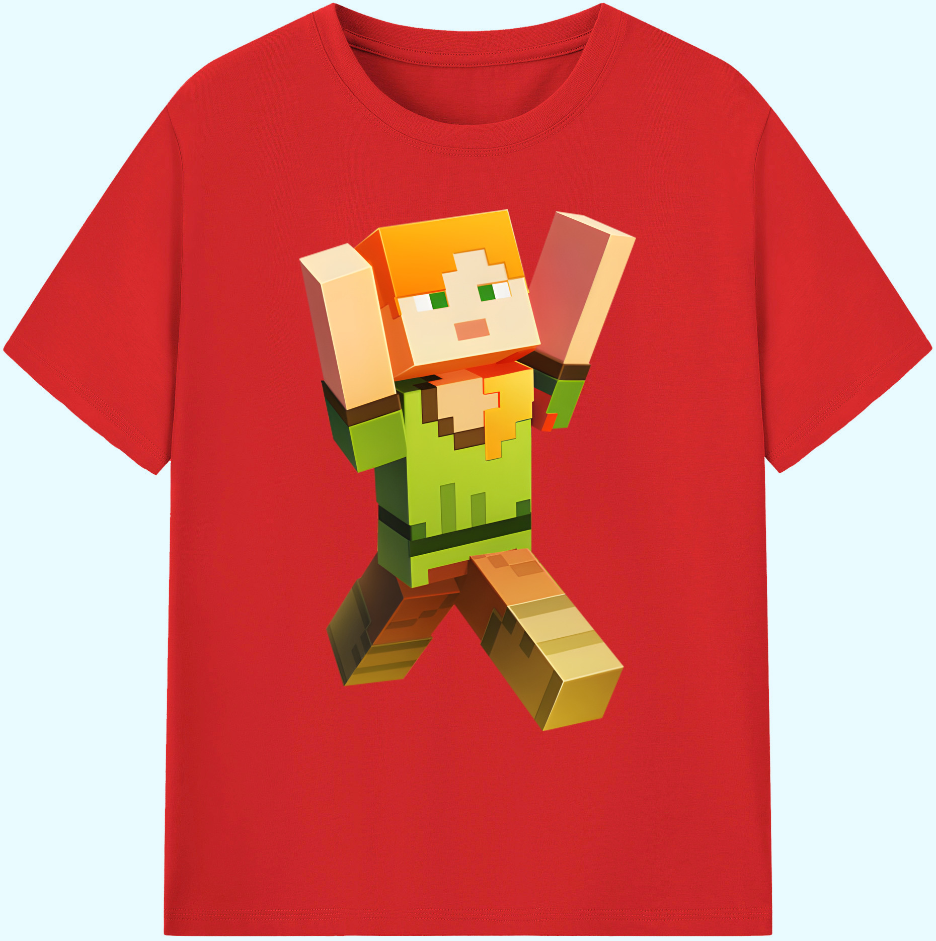 （画像用） マインクラフト ブロックの世界 Minecraft MC Block world 綿100％ メンズ半袖Tシャツ｜肌触りやわらか＆通気性