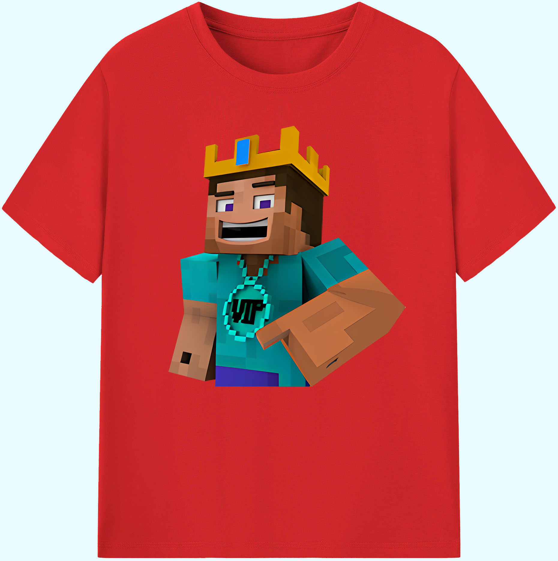 （画像用） マインクラフト ブロックの世界 Minecraft MC Block world 綿100％ メンズ半袖Tシャツ｜肌触りやわらか＆通気性