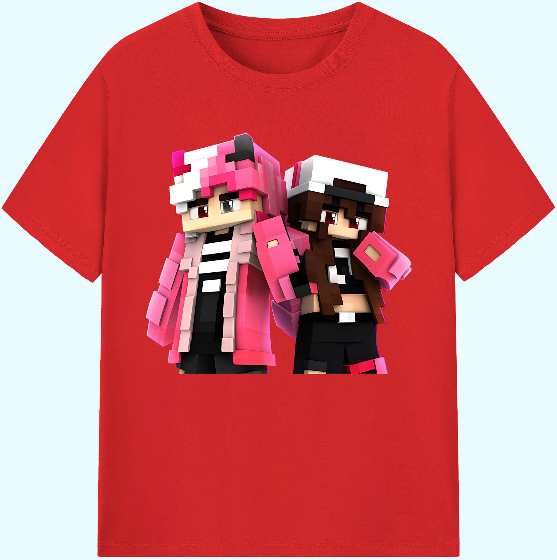 （画像用） マインクラフト ブロックの世界 Minecraft MC Block world 綿100％ メンズ半袖Tシャツ｜肌触りやわらか＆通気性