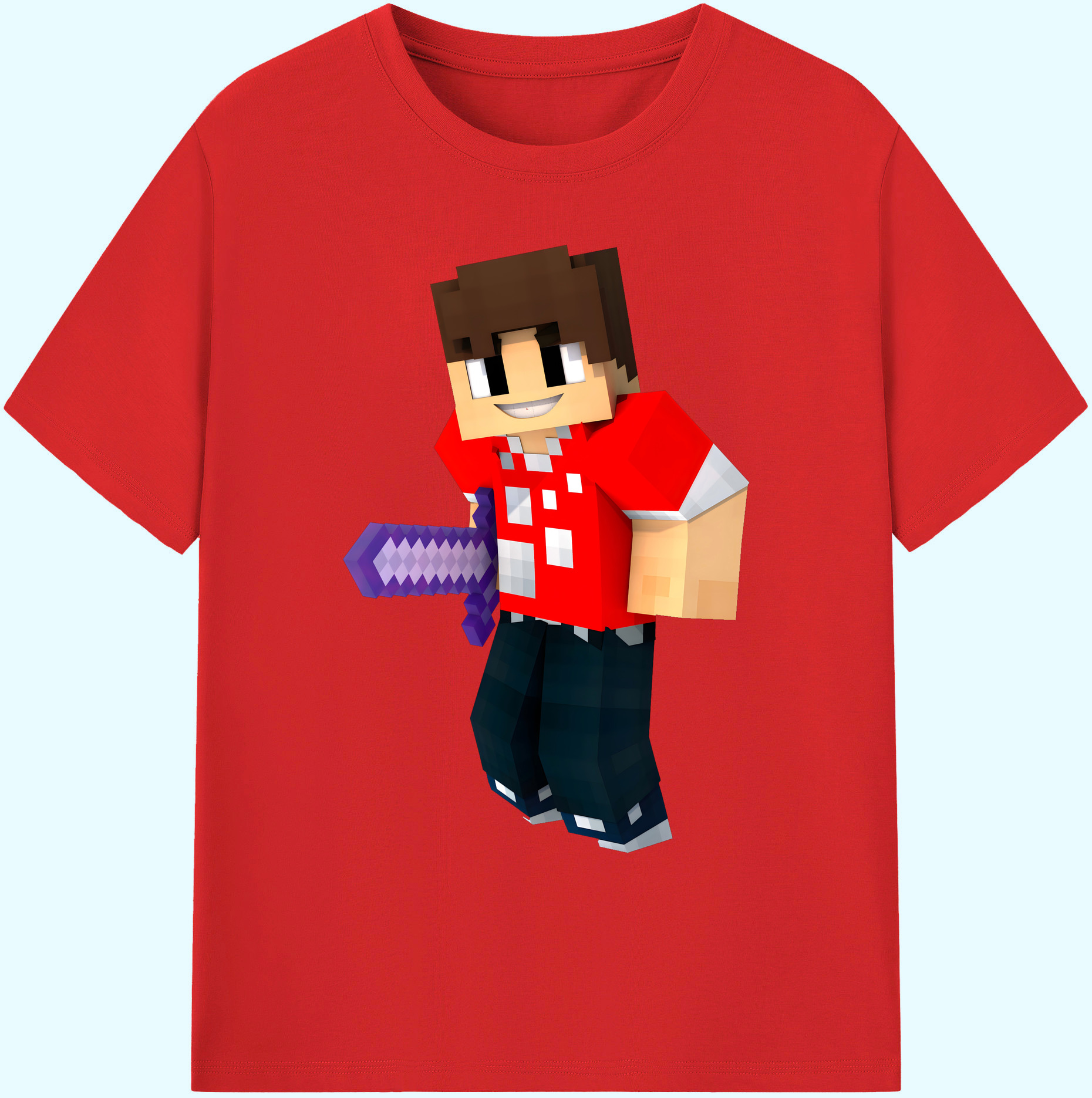 （画像用） マインクラフト ブロックの世界 Minecraft MC Block world 綿100％ メンズ半袖Tシャツ｜肌触りやわらか＆通気性