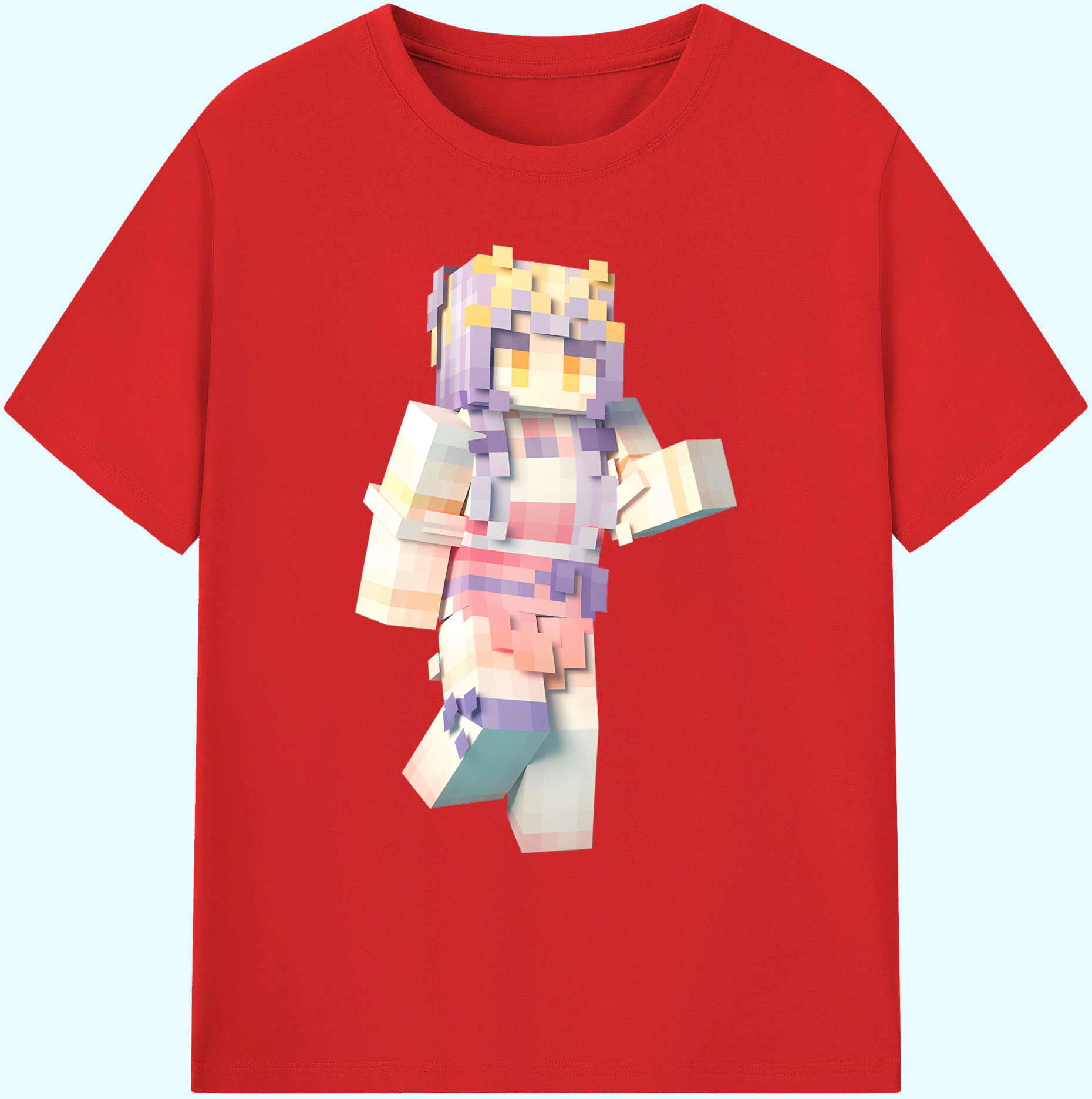 （画像用） マインクラフト ブロックの世界 Minecraft MC Block world 綿100％ メンズ半袖Tシャツ｜肌触りやわらか＆通気性