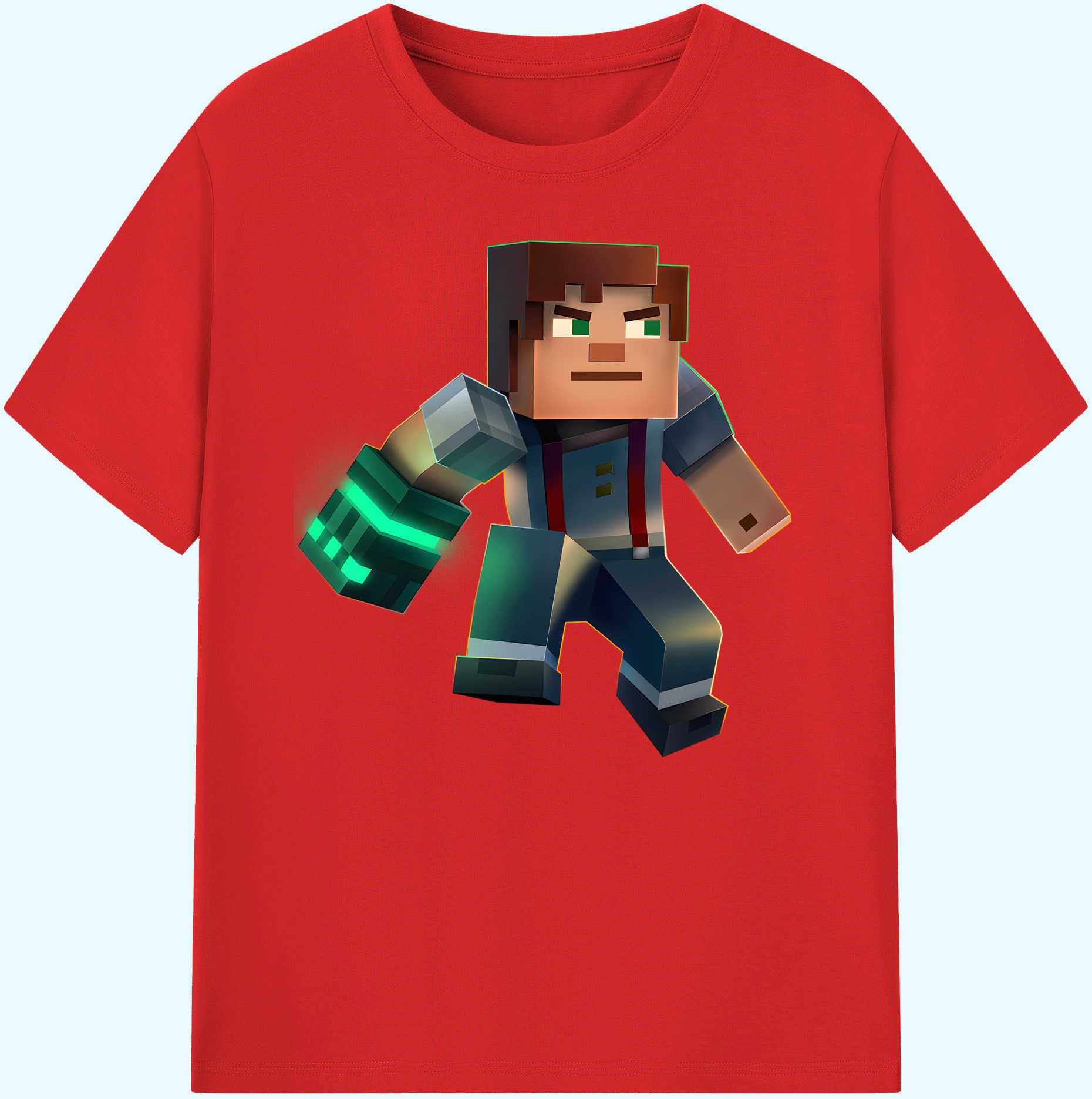 （画像用） マインクラフト ブロックの世界 Minecraft MC Block world 綿100％ メンズ半袖Tシャツ｜肌触りやわらか＆通気性