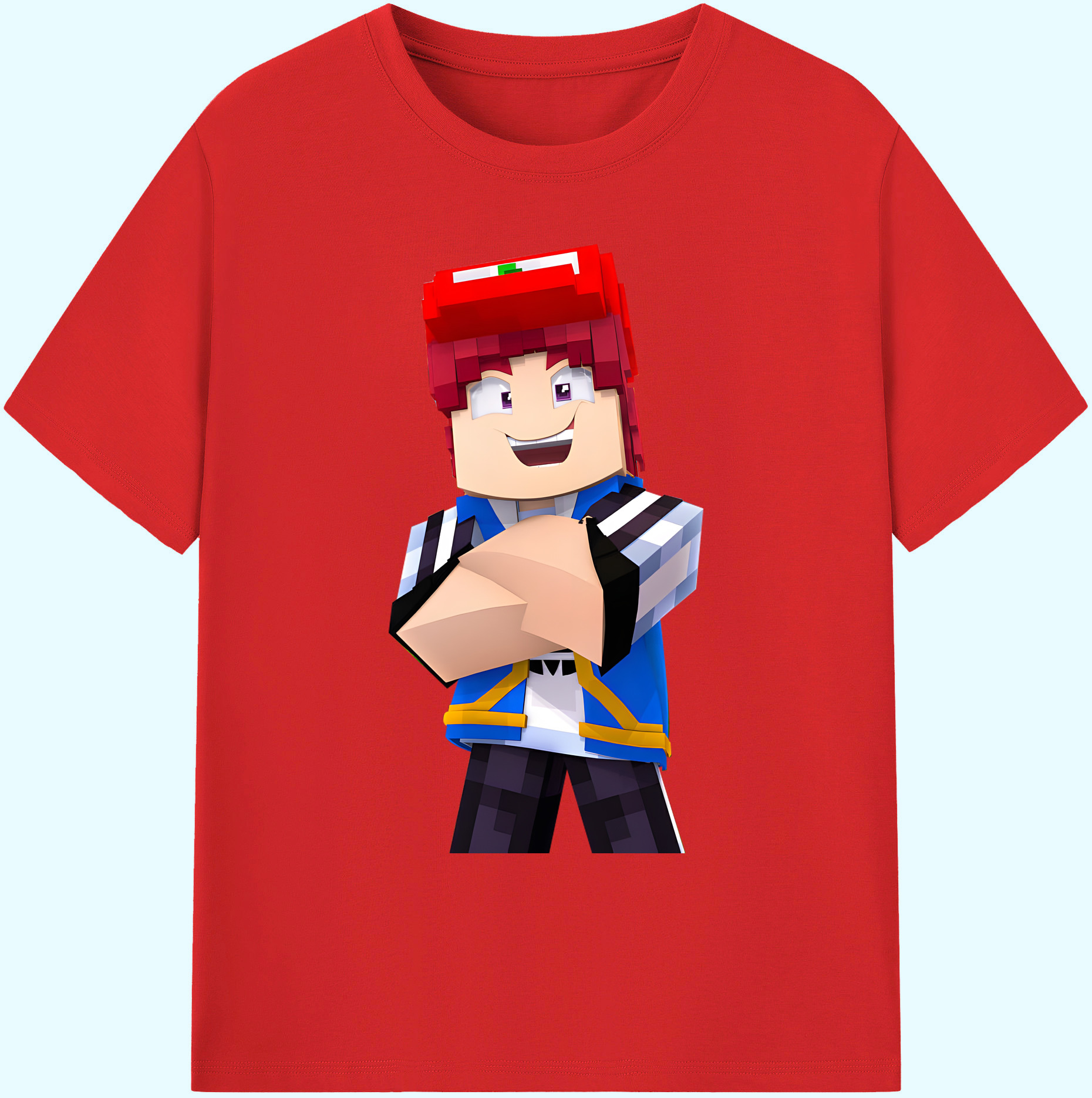 （画像用） マインクラフト ブロックの世界 Minecraft MC Block world 綿100％ メンズ半袖Tシャツ｜肌触りやわらか＆通気性
