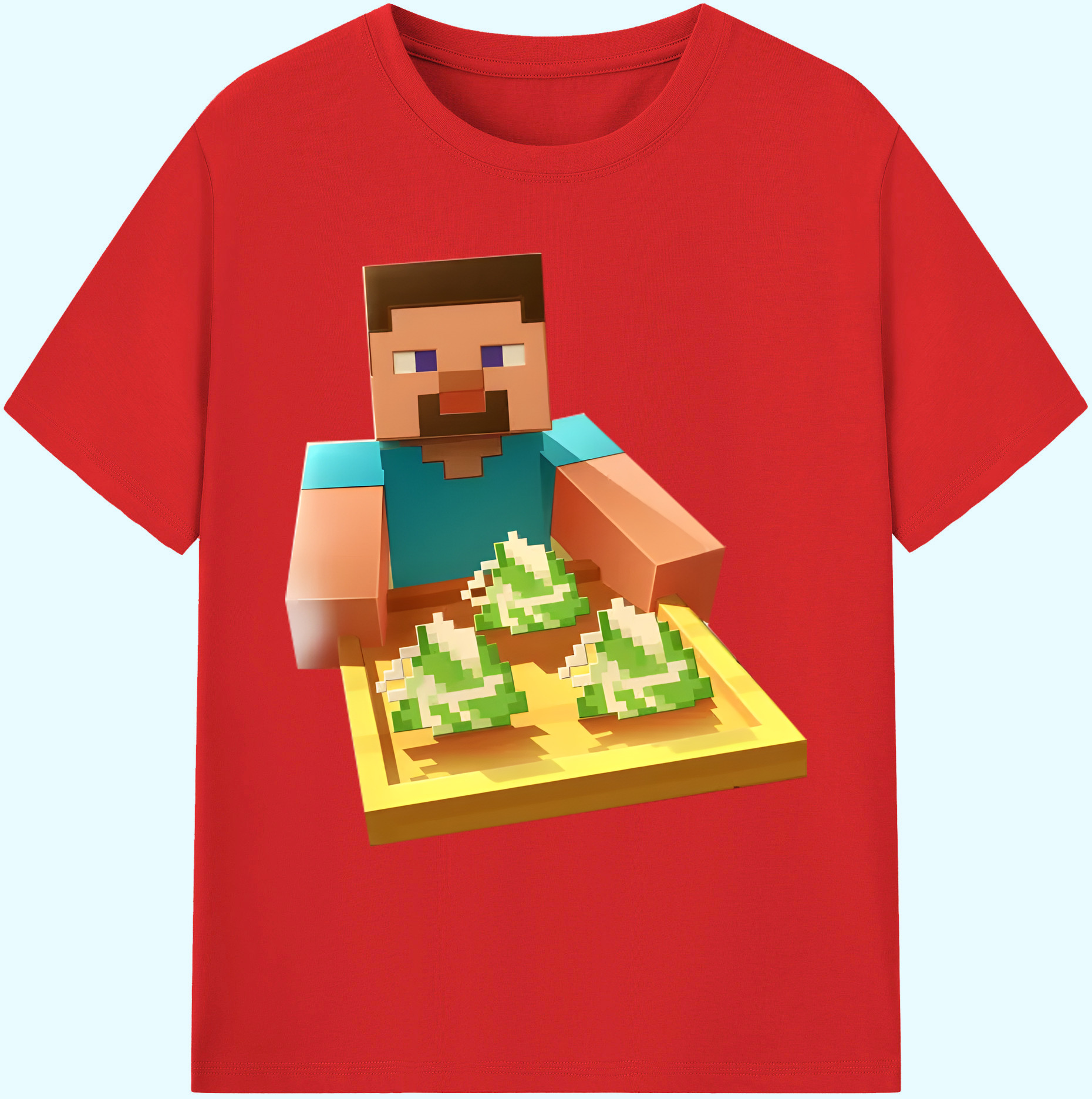 （画像用） マインクラフト ブロックの世界 Minecraft MC Block world 綿100％ メンズ半袖Tシャツ｜肌触りやわらか＆通気性