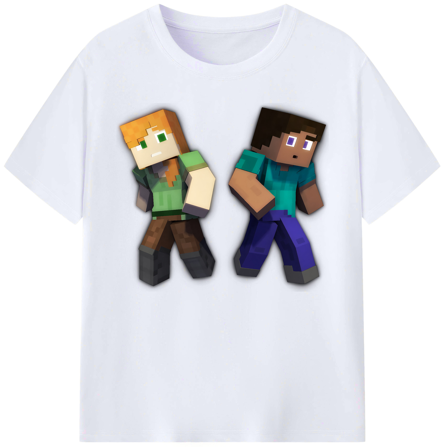 （画像用） マインクラフト ブロックの世界 Minecraft MC Block world 綿100％ メンズ半袖Tシャツ｜肌触りやわらか＆通気性