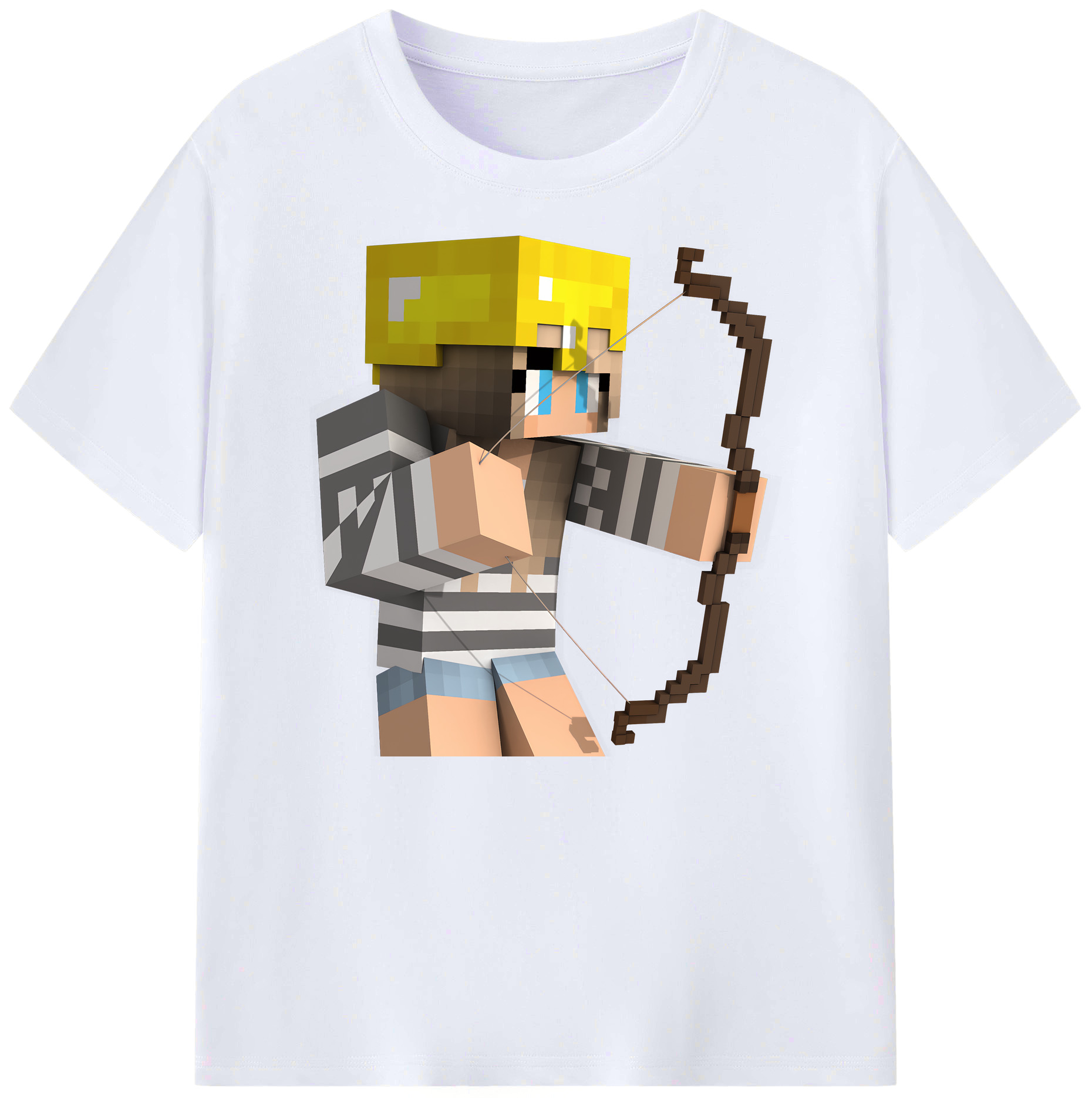 （画像用） マインクラフト ブロックの世界 Minecraft MC Block world 綿100％ メンズ半袖Tシャツ｜肌触りやわらか＆通気性