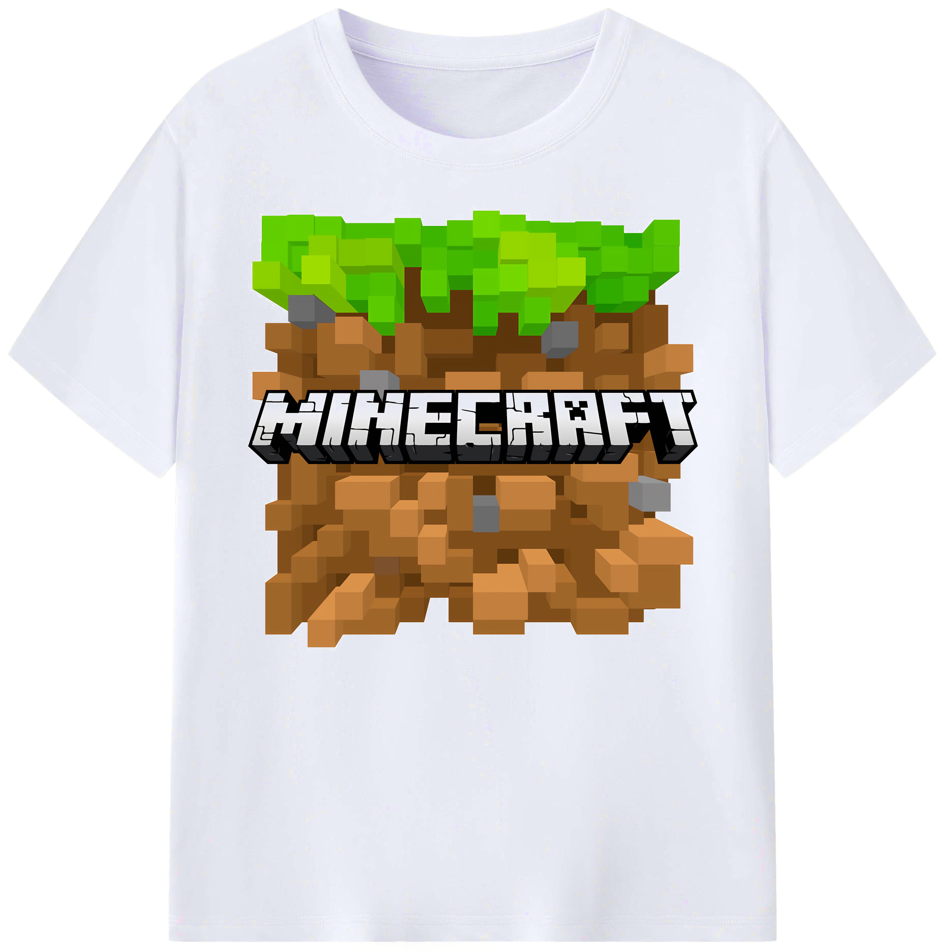 （画像用） マインクラフト ブロックの世界 Minecraft MC Block world 綿100％ メンズ半袖Tシャツ｜肌触りやわらか＆通気性