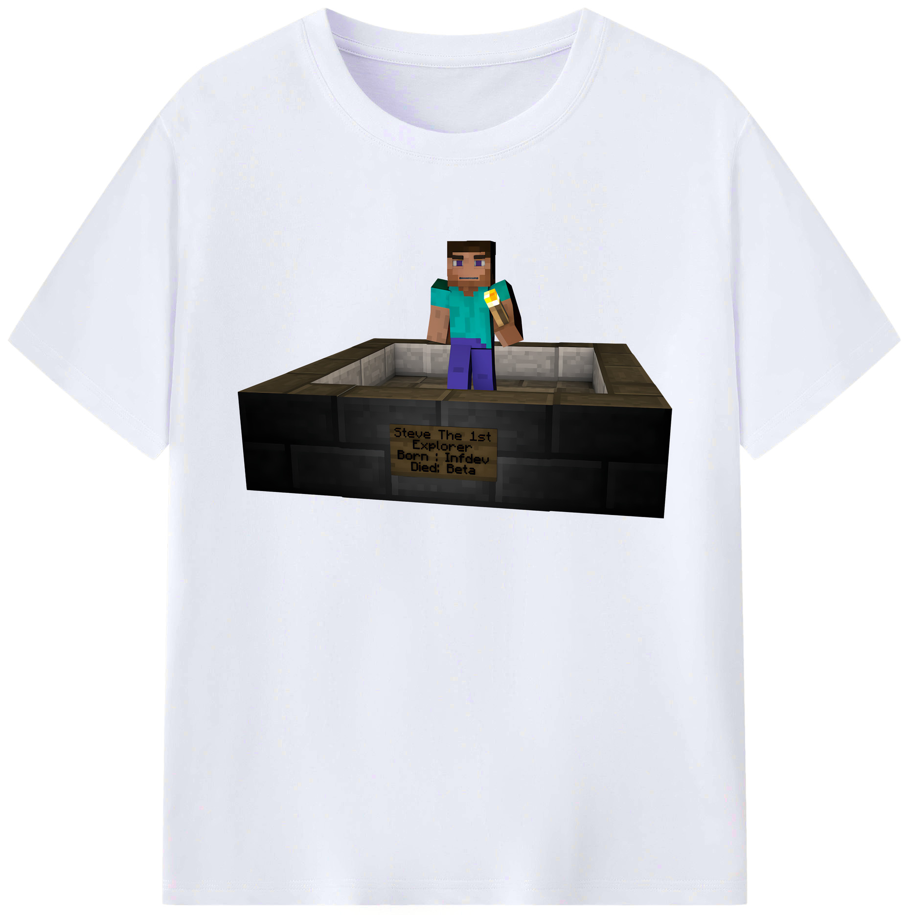 （画像用） マインクラフト ブロックの世界 Minecraft MC Block world 綿100％ メンズ半袖Tシャツ｜肌触りやわらか＆通気性