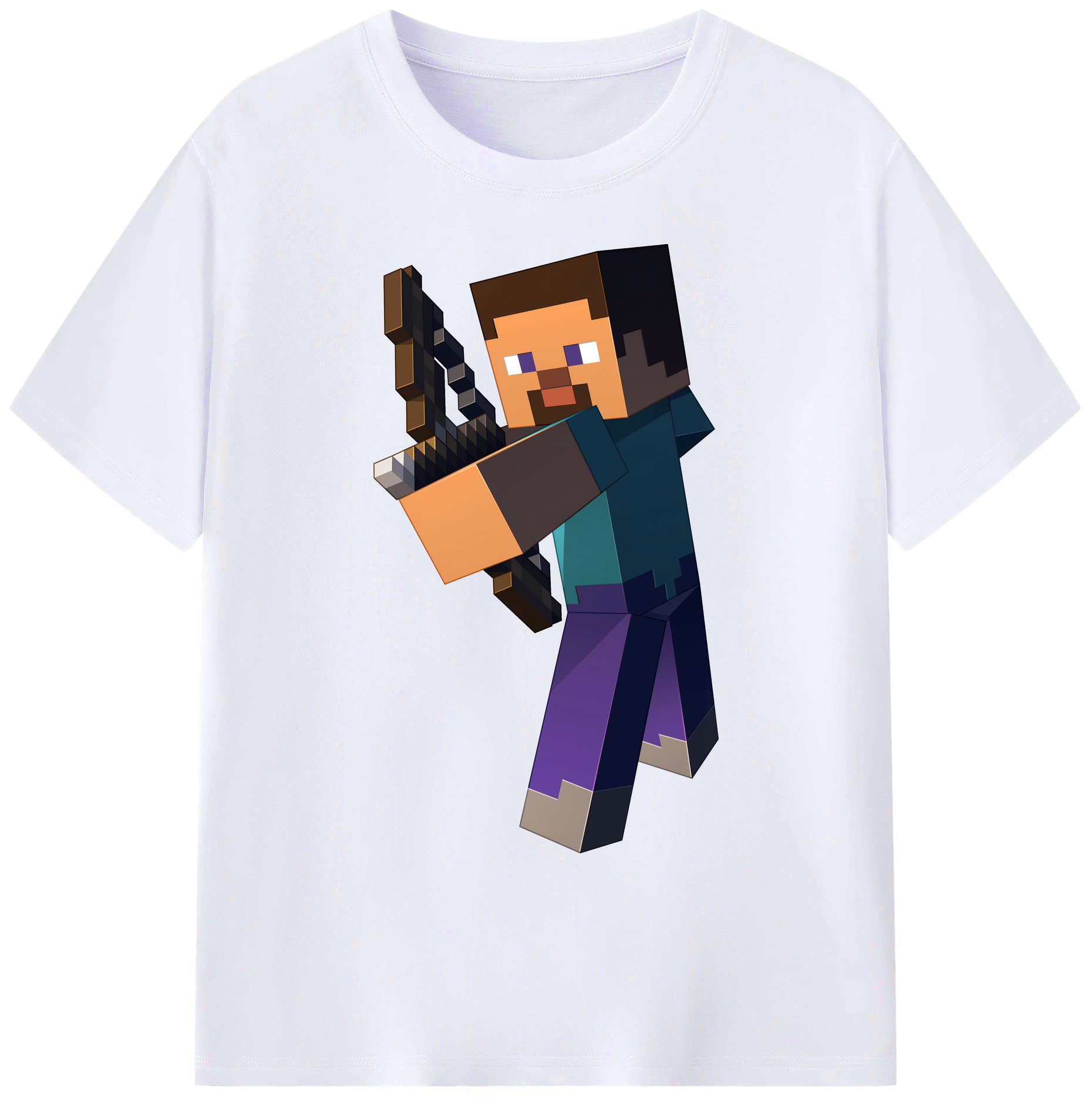（画像用） マインクラフト ブロックの世界 Minecraft MC Block world 綿100％ メンズ半袖Tシャツ｜肌触りやわらか＆通気性