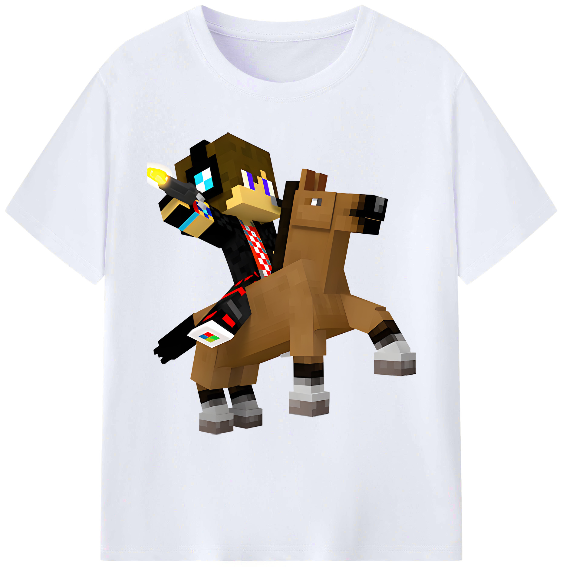 （画像用） マインクラフト ブロックの世界 Minecraft MC Block world 綿100％ メンズ半袖Tシャツ｜肌触りやわらか＆通気性