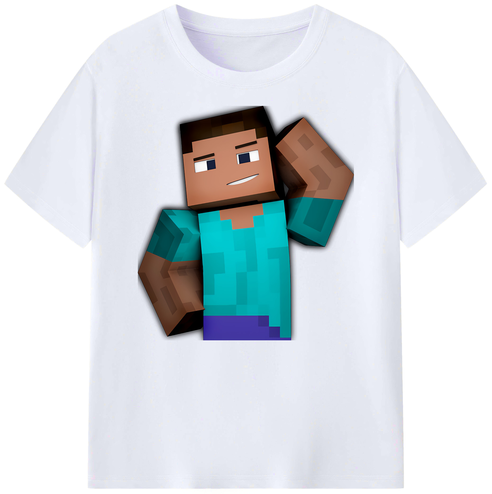 （画像用） マインクラフト ブロックの世界 Minecraft MC Block world 綿100％ メンズ半袖Tシャツ｜肌触りやわらか＆通気性