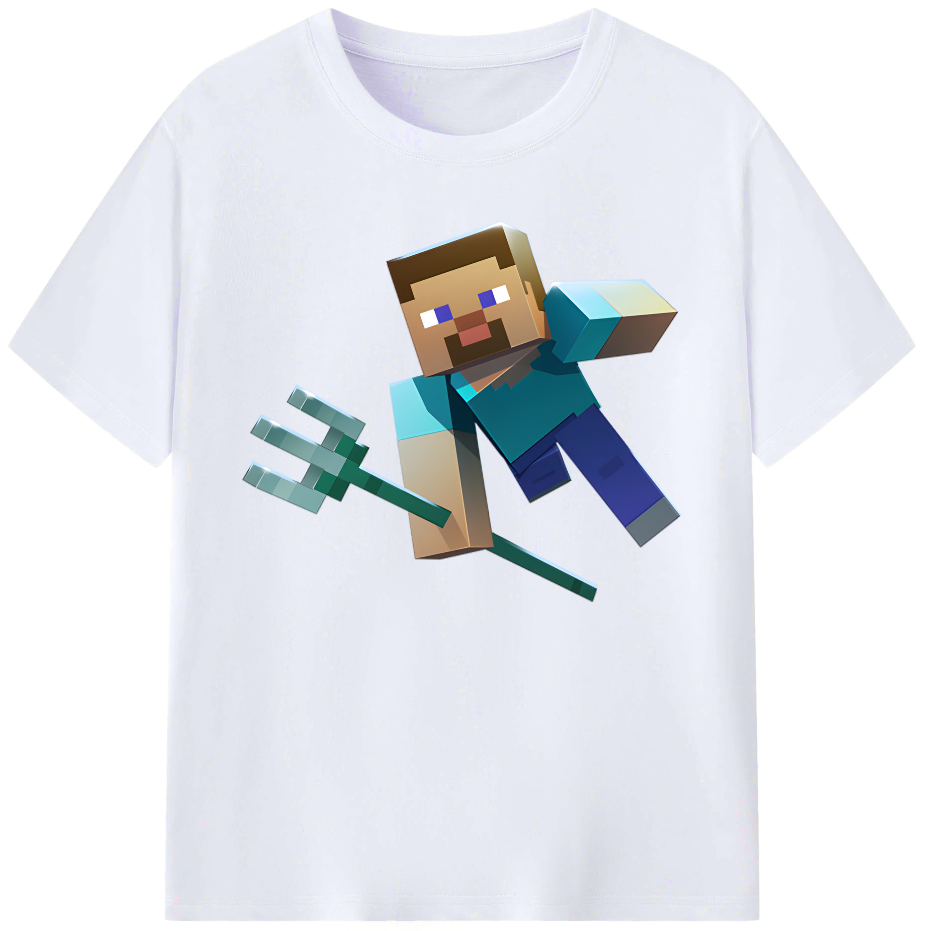 （画像用） マインクラフト ブロックの世界 Minecraft MC Block world 綿100％ メンズ半袖Tシャツ｜肌触りやわらか＆通気性