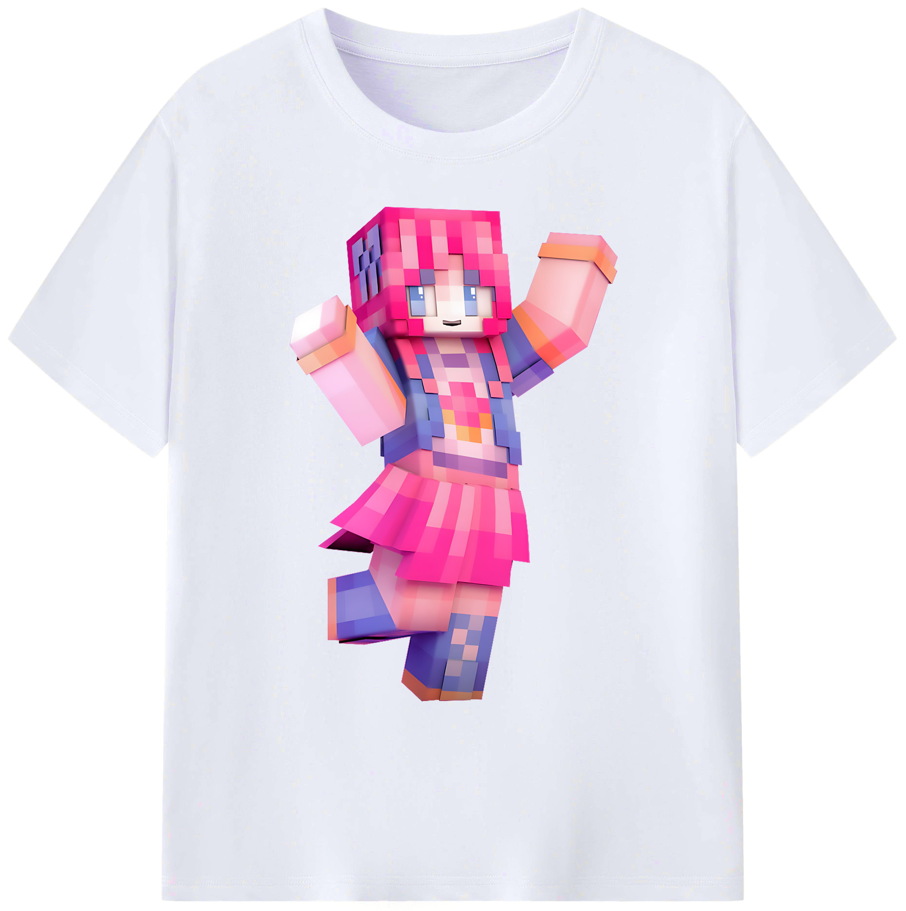 （画像用） マインクラフト ブロックの世界 Minecraft MC Block world 綿100％ メンズ半袖Tシャツ｜肌触りやわらか＆通気性