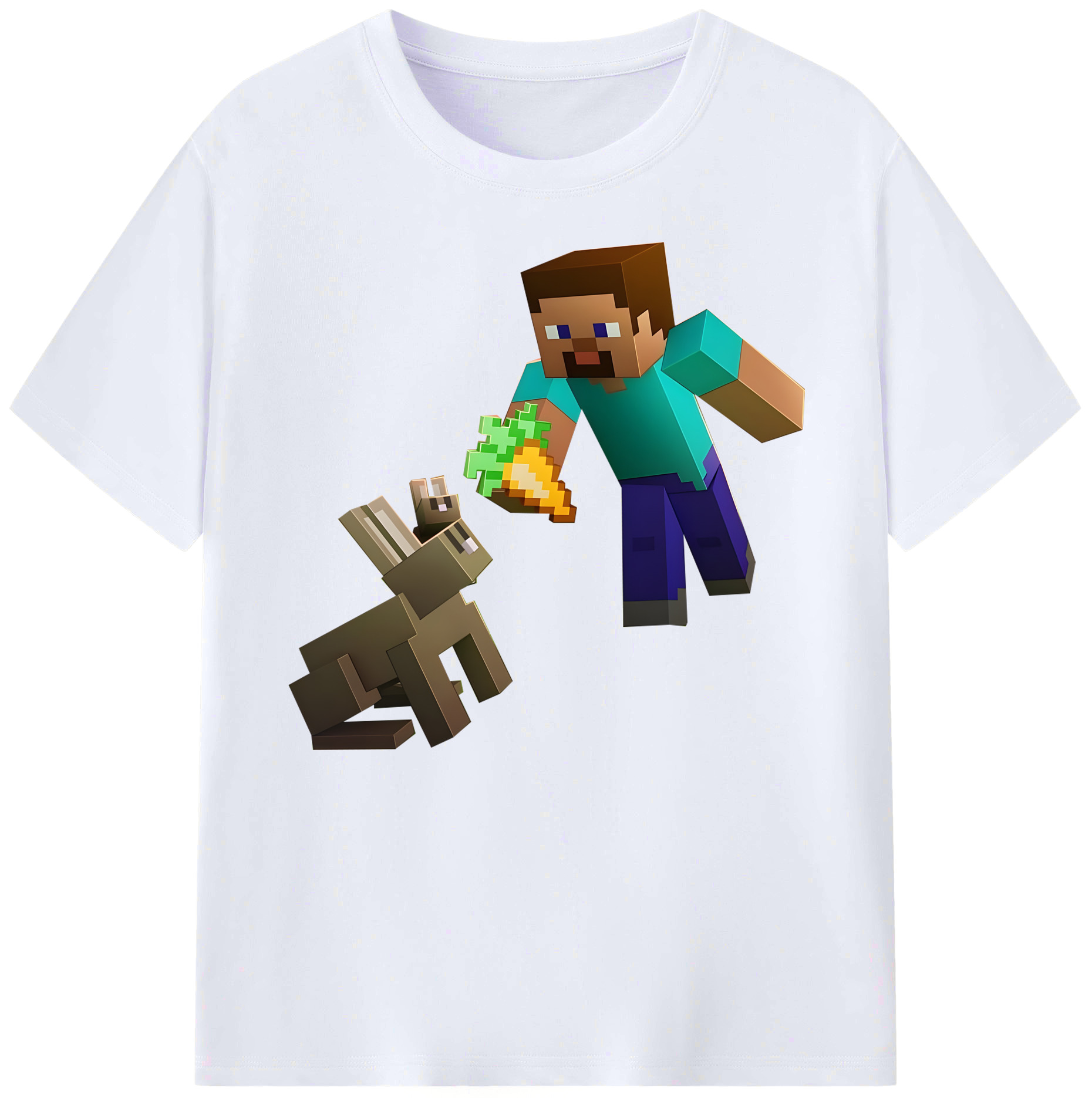 （画像用） マインクラフト ブロックの世界 Minecraft MC Block world 綿100％ メンズ半袖Tシャツ｜肌触りやわらか＆通気性
