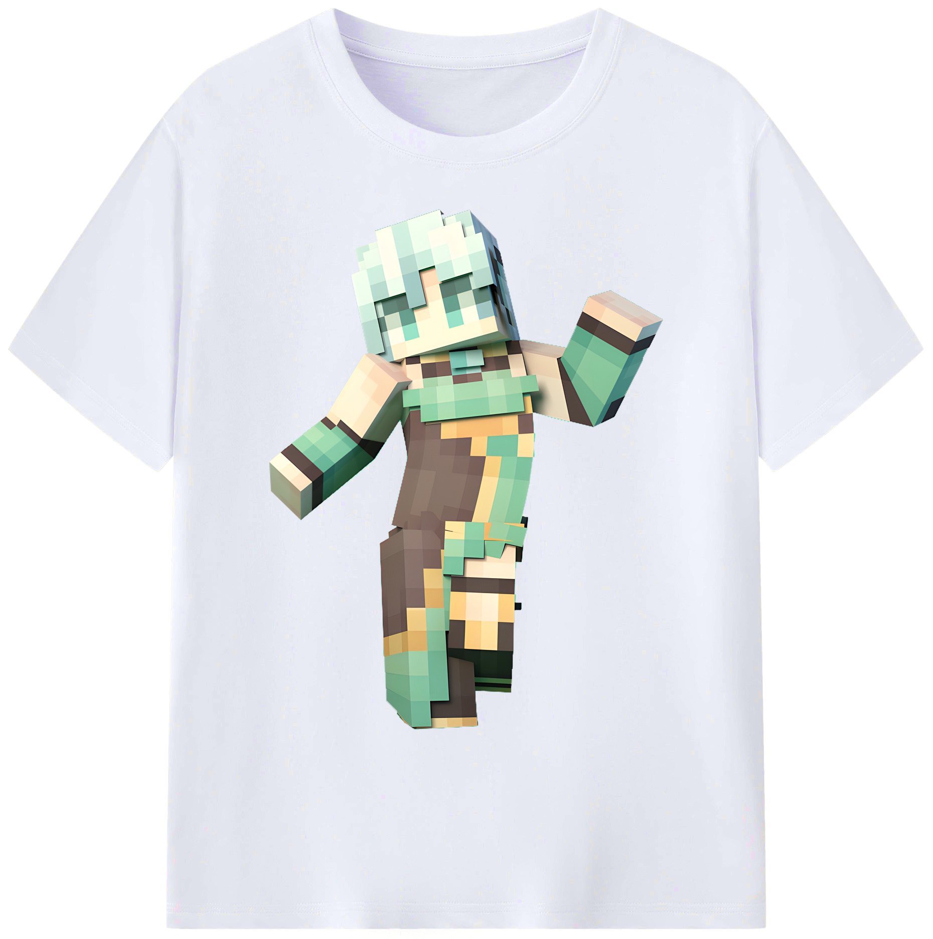 （画像用） マインクラフト ブロックの世界 Minecraft MC Block world 綿100％ メンズ半袖Tシャツ｜肌触りやわらか＆通気性