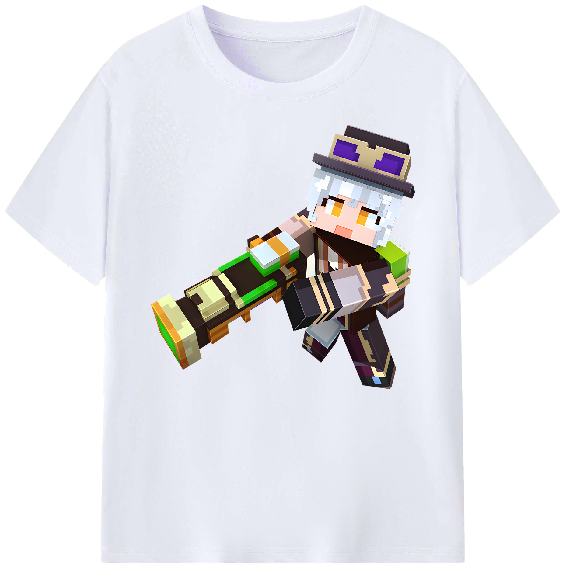 （画像用） マインクラフト ブロックの世界 Minecraft MC Block world 綿100％ メンズ半袖Tシャツ｜肌触りやわらか＆通気性