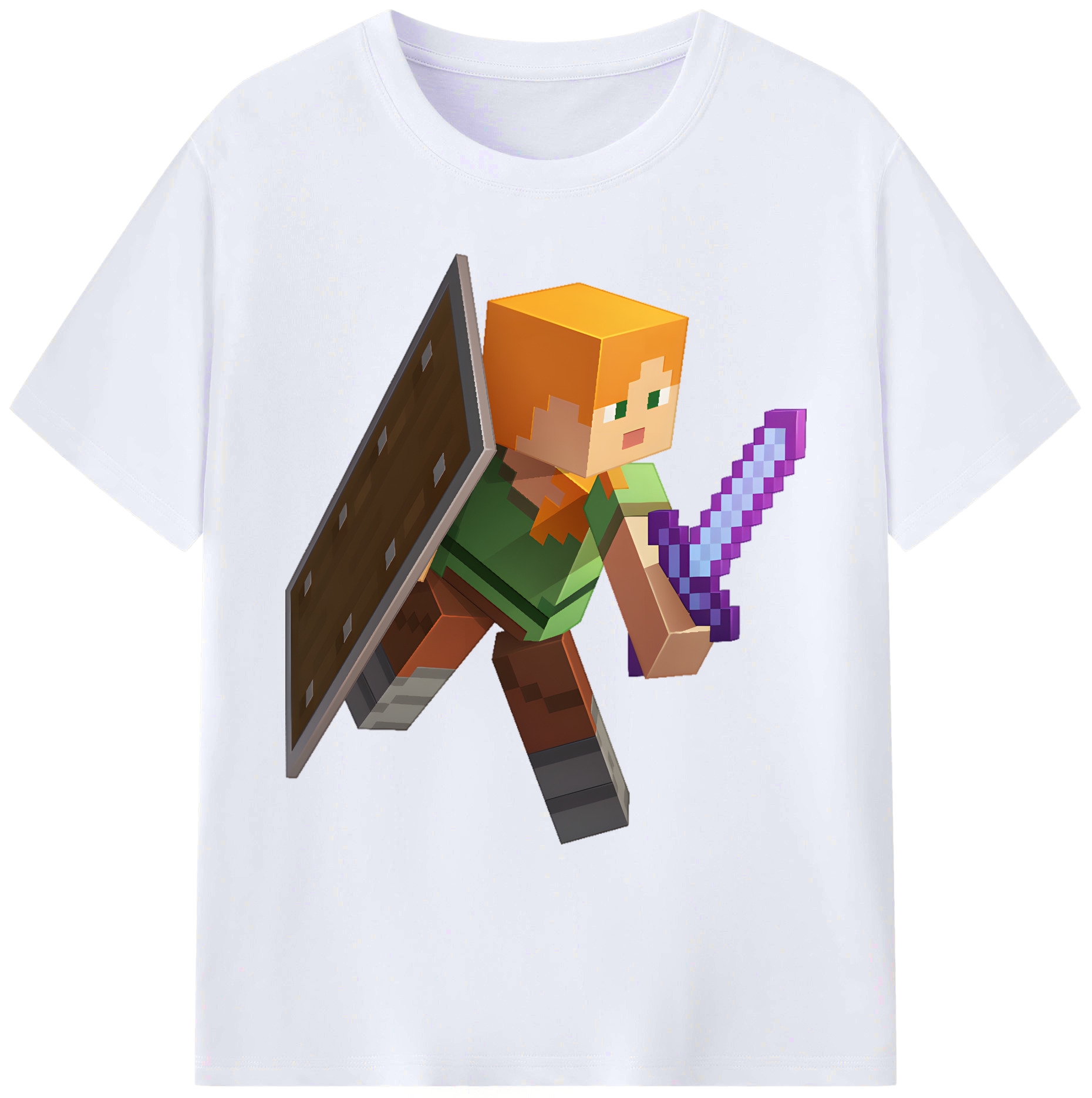 （画像用） マインクラフト ブロックの世界 Minecraft MC Block world 綿100％ メンズ半袖Tシャツ｜肌触りやわらか＆通気性