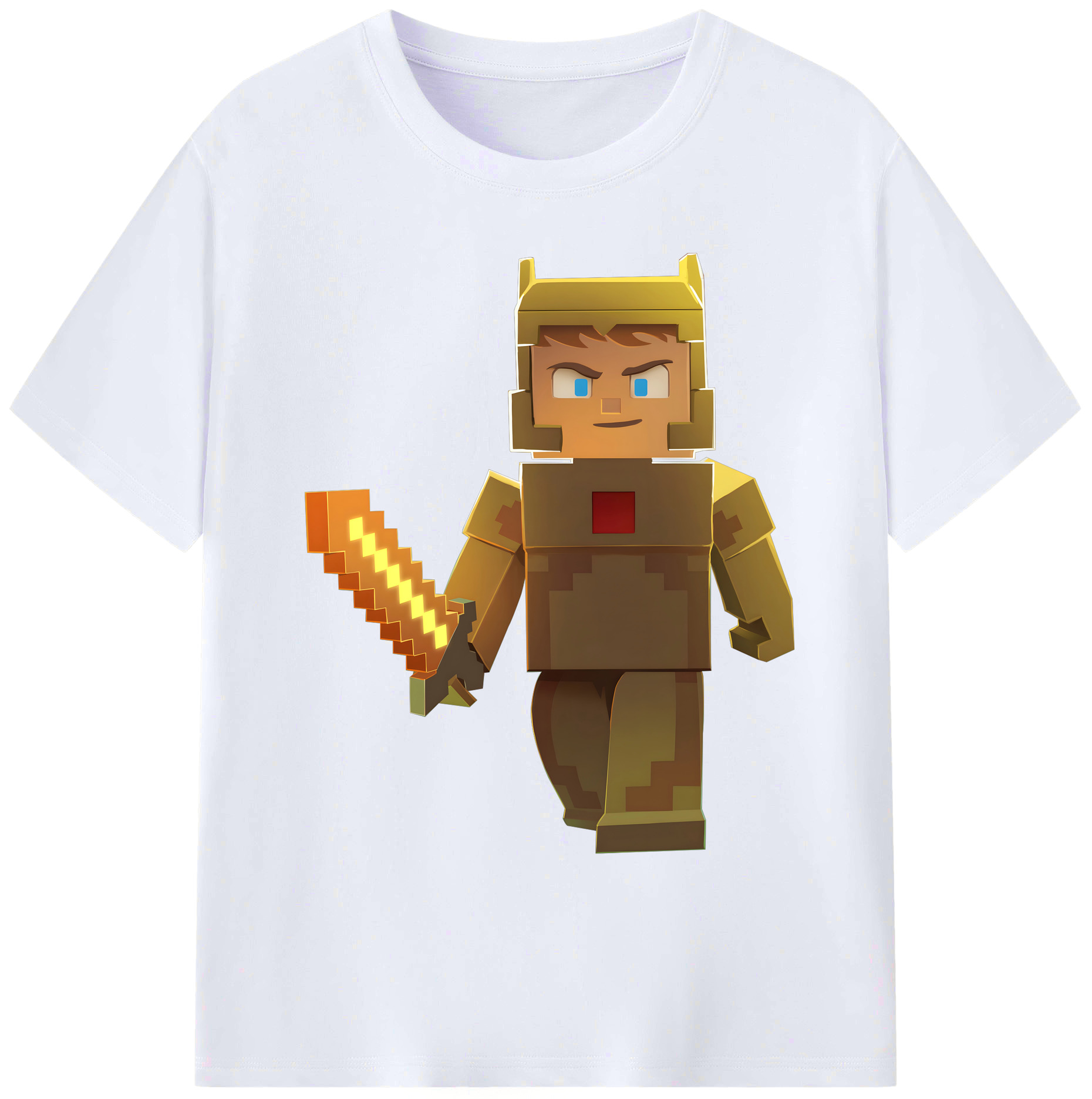 （画像用） マインクラフト ブロックの世界 Minecraft MC Block world 綿100％ メンズ半袖Tシャツ｜肌触りやわらか＆通気性