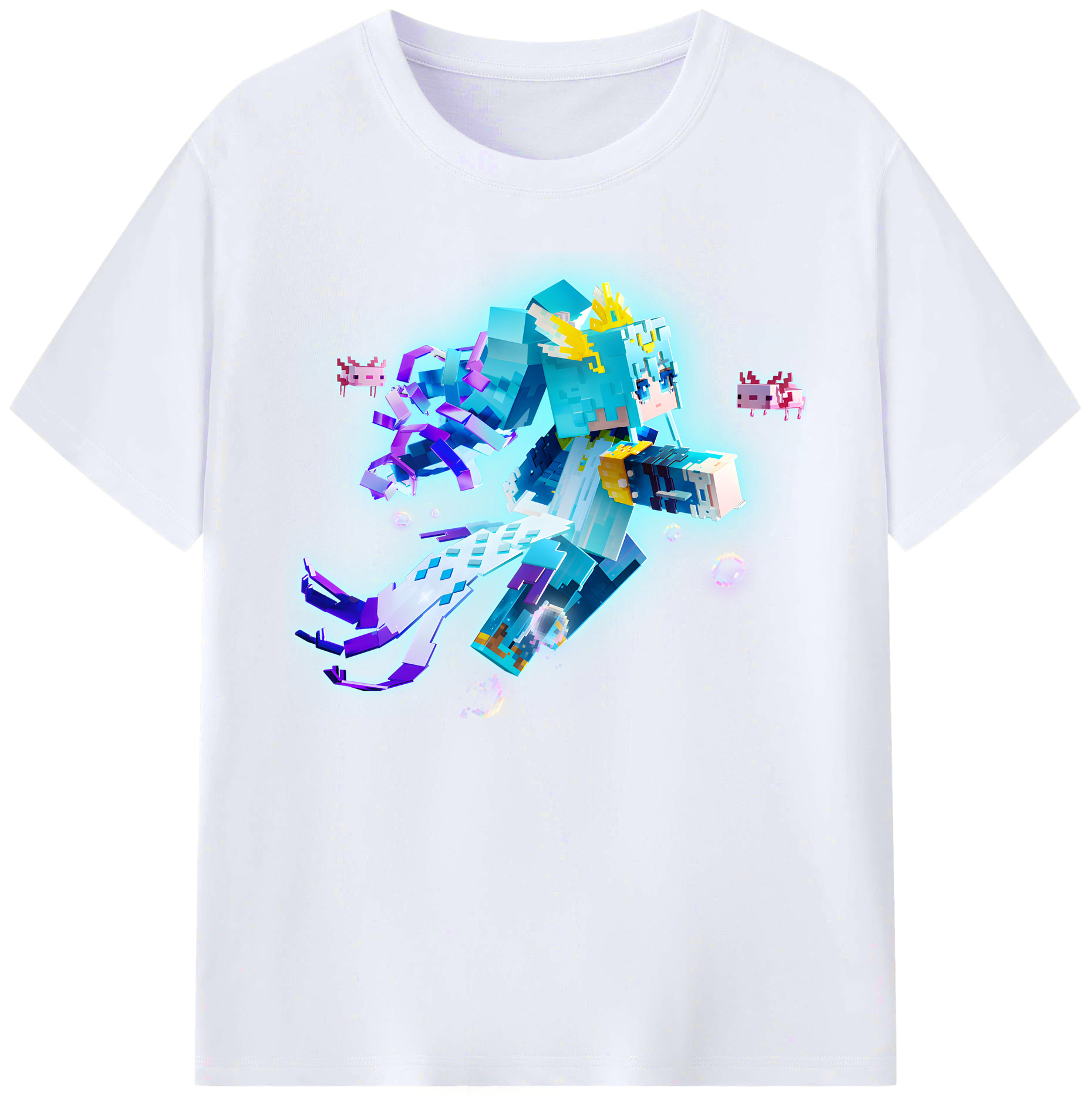 （画像用） マインクラフト ブロックの世界 Minecraft MC Block world 綿100％ メンズ半袖Tシャツ｜肌触りやわらか＆通気性