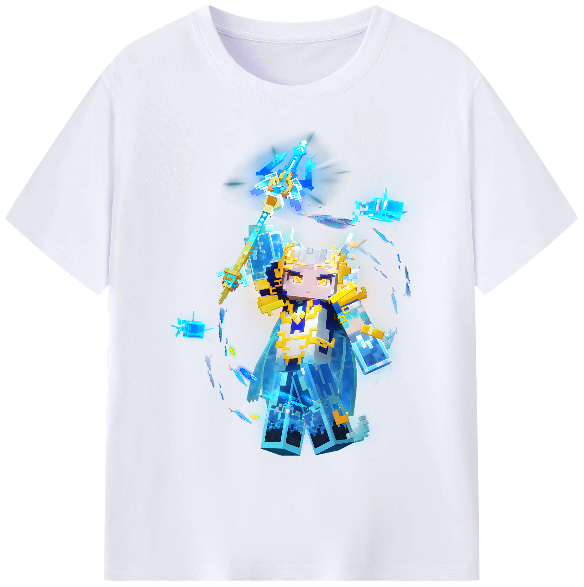 （画像用） マインクラフト ブロックの世界 Minecraft MC Block world 綿100％ メンズ半袖Tシャツ｜肌触りやわらか＆通気性
