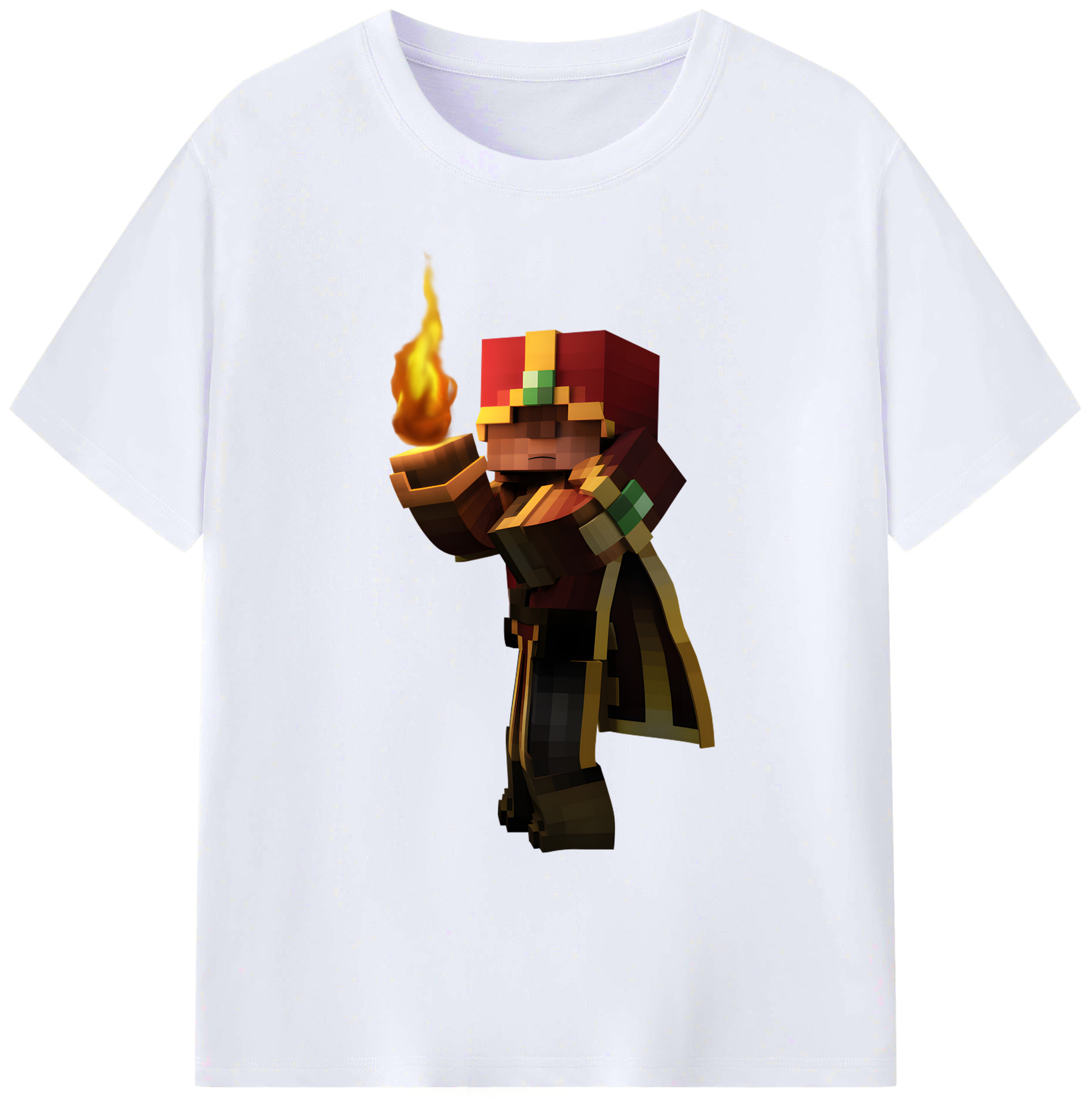 （画像用） マインクラフト ブロックの世界 Minecraft MC Block world 綿100％ メンズ半袖Tシャツ｜肌触りやわらか＆通気性