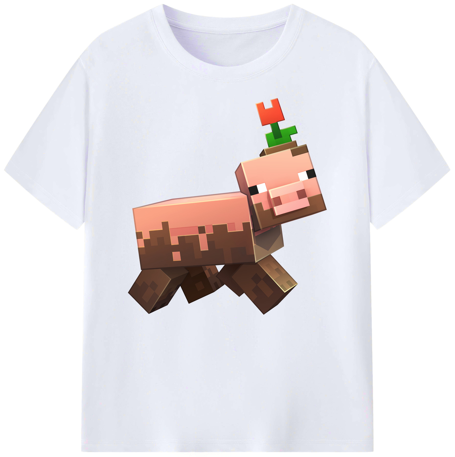 （画像用） マインクラフト ブロックの世界 Minecraft MC Block world 綿100％ メンズ半袖Tシャツ｜肌触りやわらか＆通気性