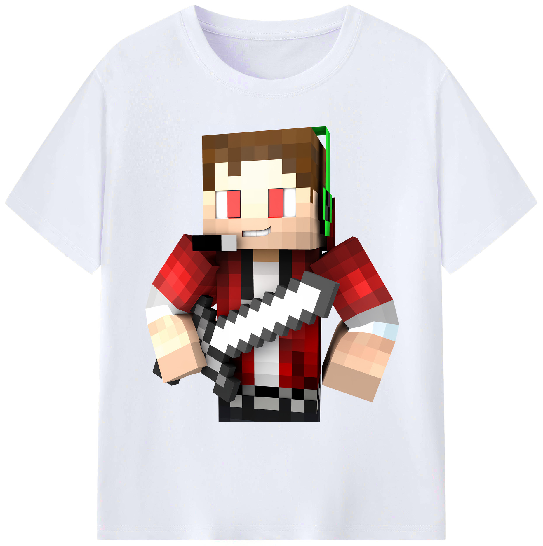 （画像用） マインクラフト ブロックの世界 Minecraft MC Block world 綿100％ メンズ半袖Tシャツ｜肌触りやわらか＆通気性