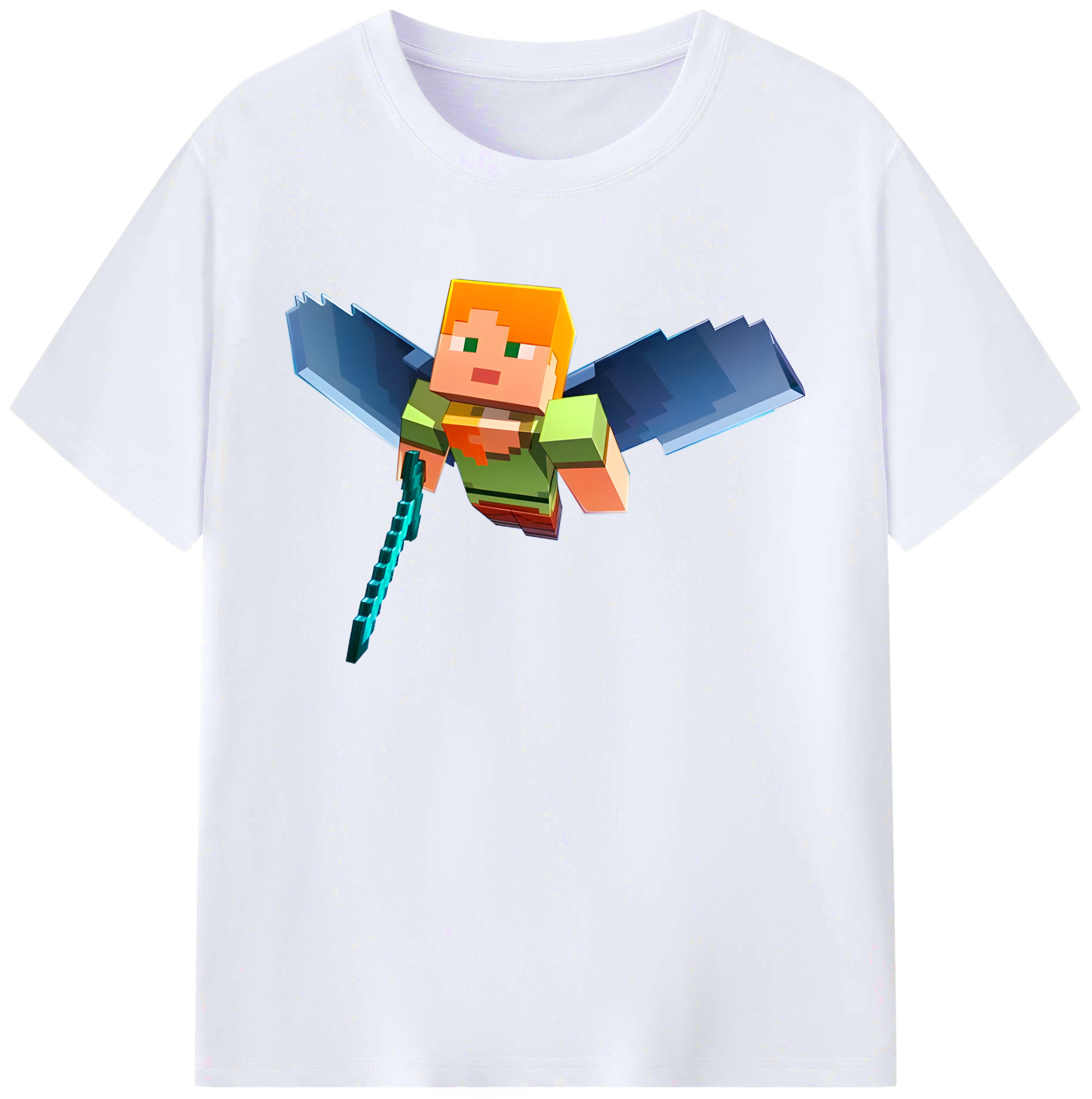 （画像用） マインクラフト ブロックの世界 Minecraft MC Block world 綿100％ メンズ半袖Tシャツ｜肌触りやわらか＆通気性