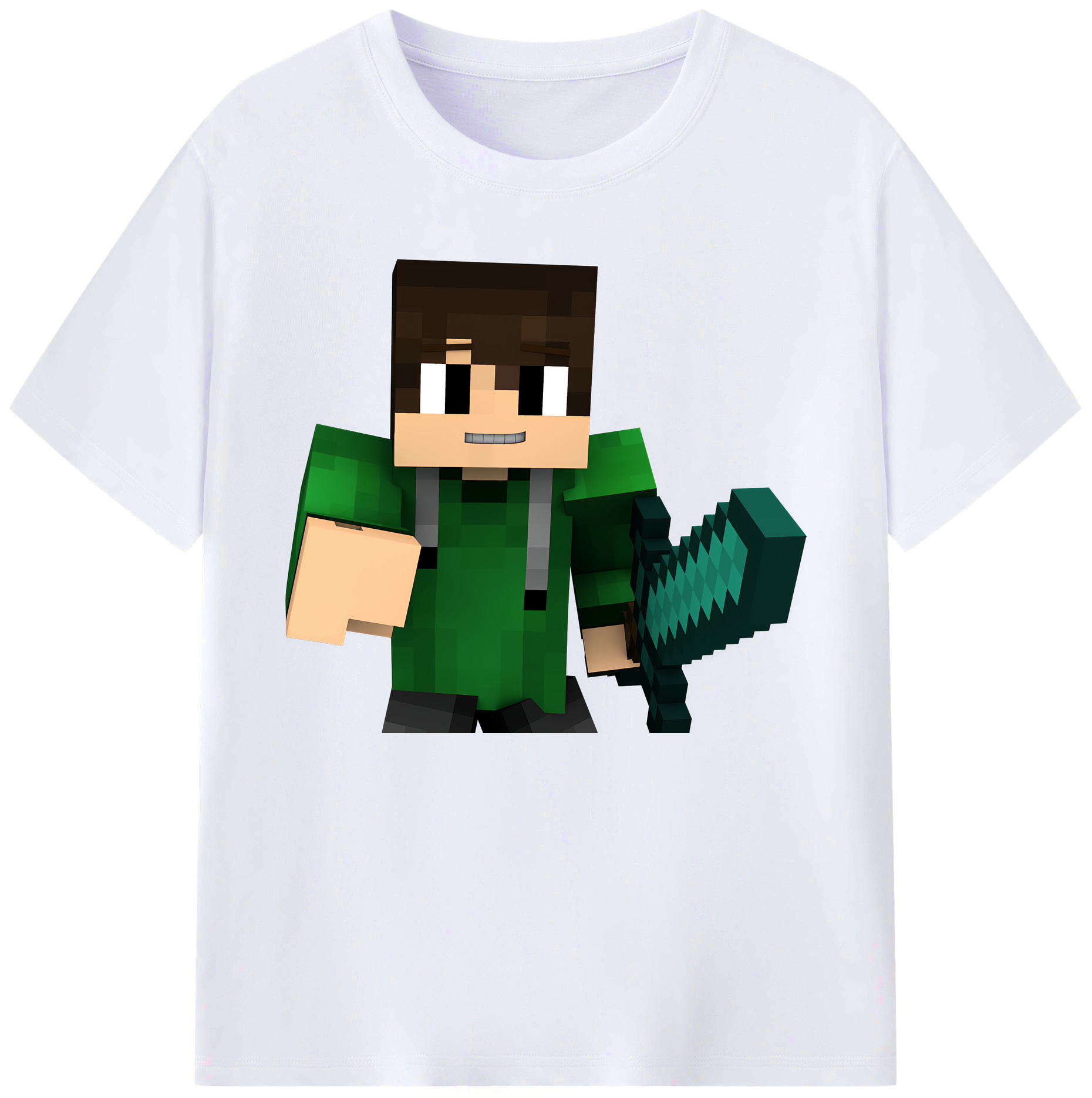 （画像用） マインクラフト ブロックの世界 Minecraft MC Block world 綿100％ メンズ半袖Tシャツ｜肌触りやわらか＆通気性
