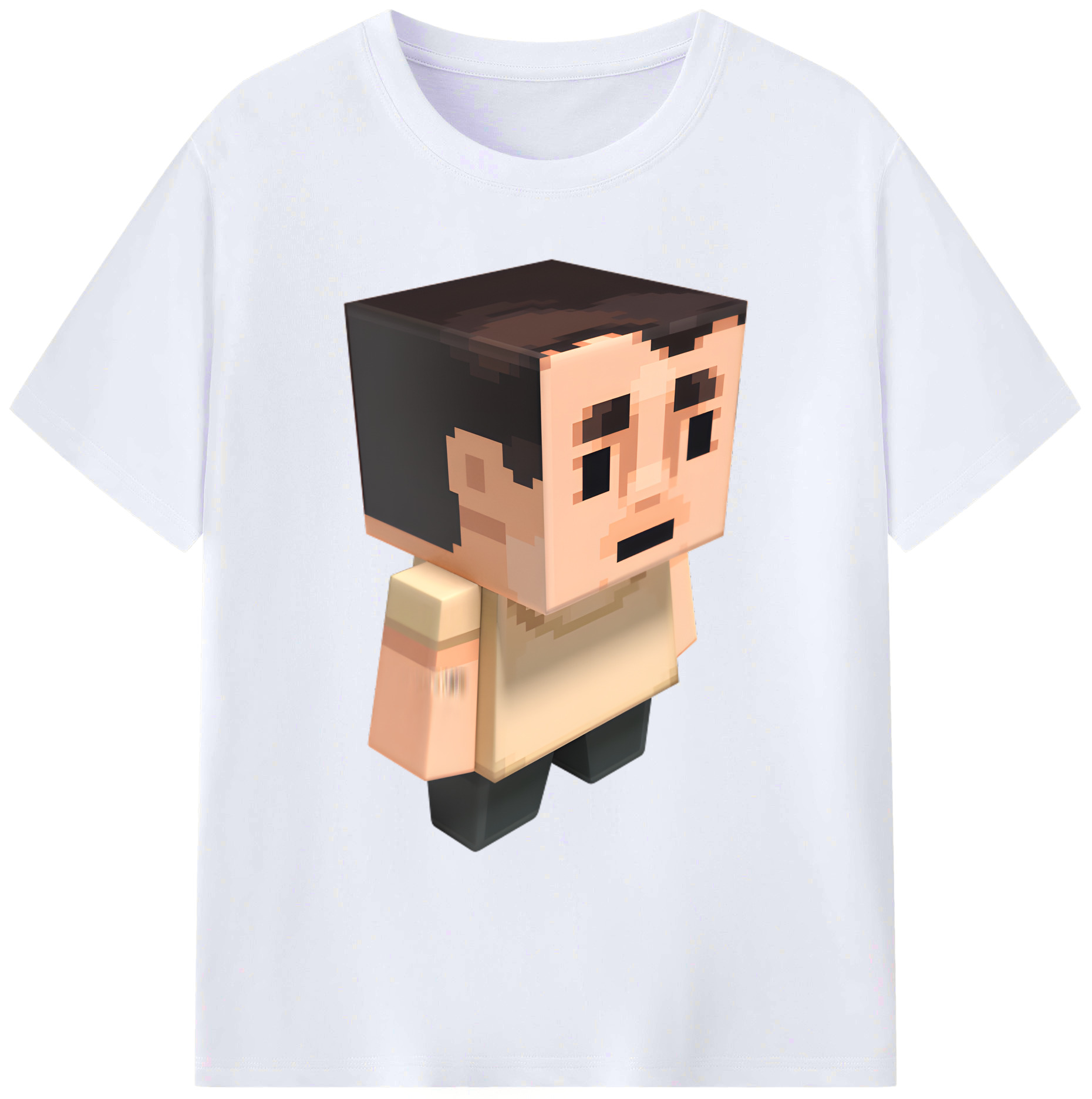 （画像用） マインクラフト ブロックの世界 Minecraft MC Block world 綿100％ メンズ半袖Tシャツ｜肌触りやわらか＆通気性