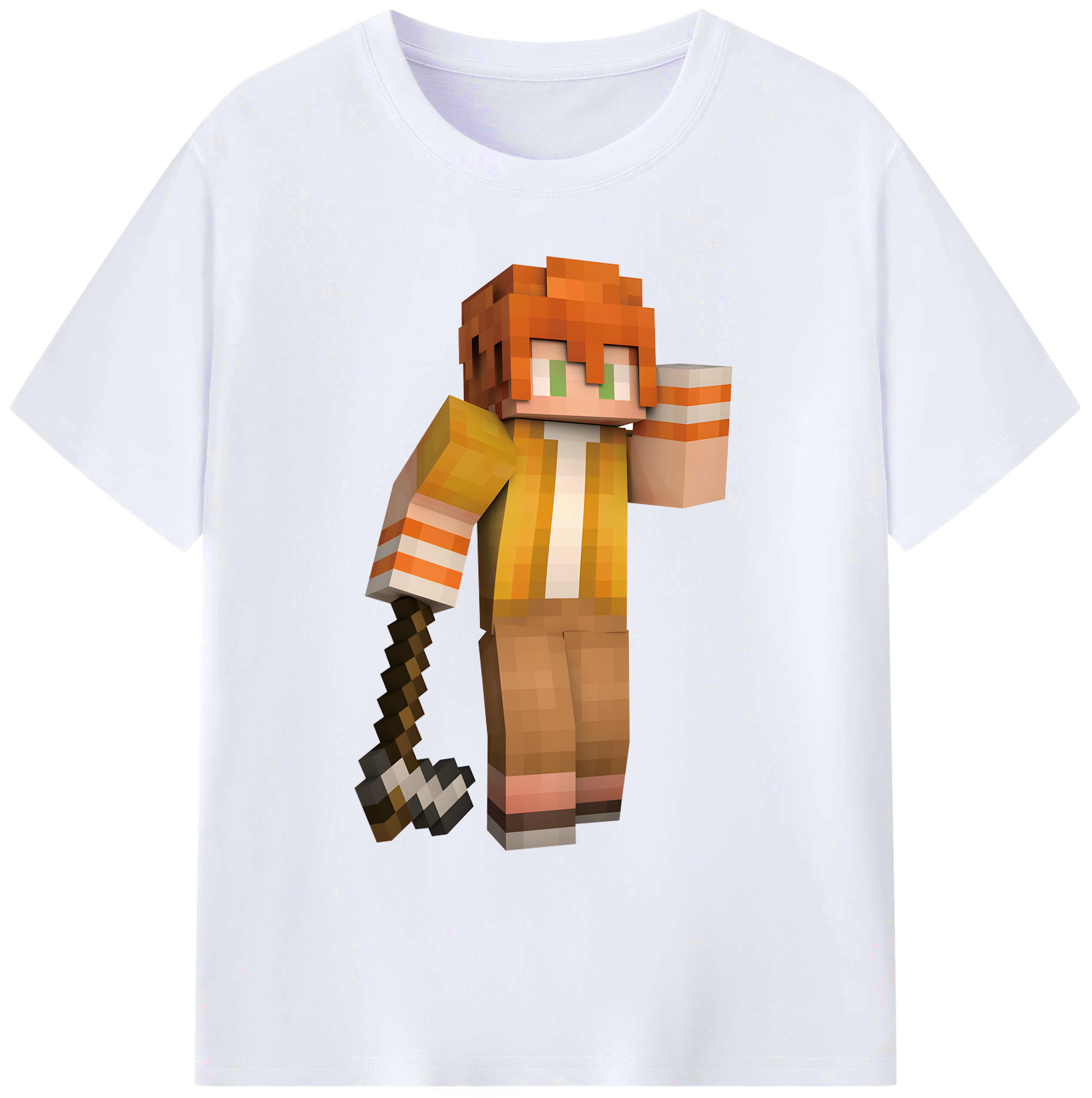 （画像用） マインクラフト ブロックの世界 Minecraft MC Block world 綿100％ メンズ半袖Tシャツ｜肌触りやわらか＆通気性