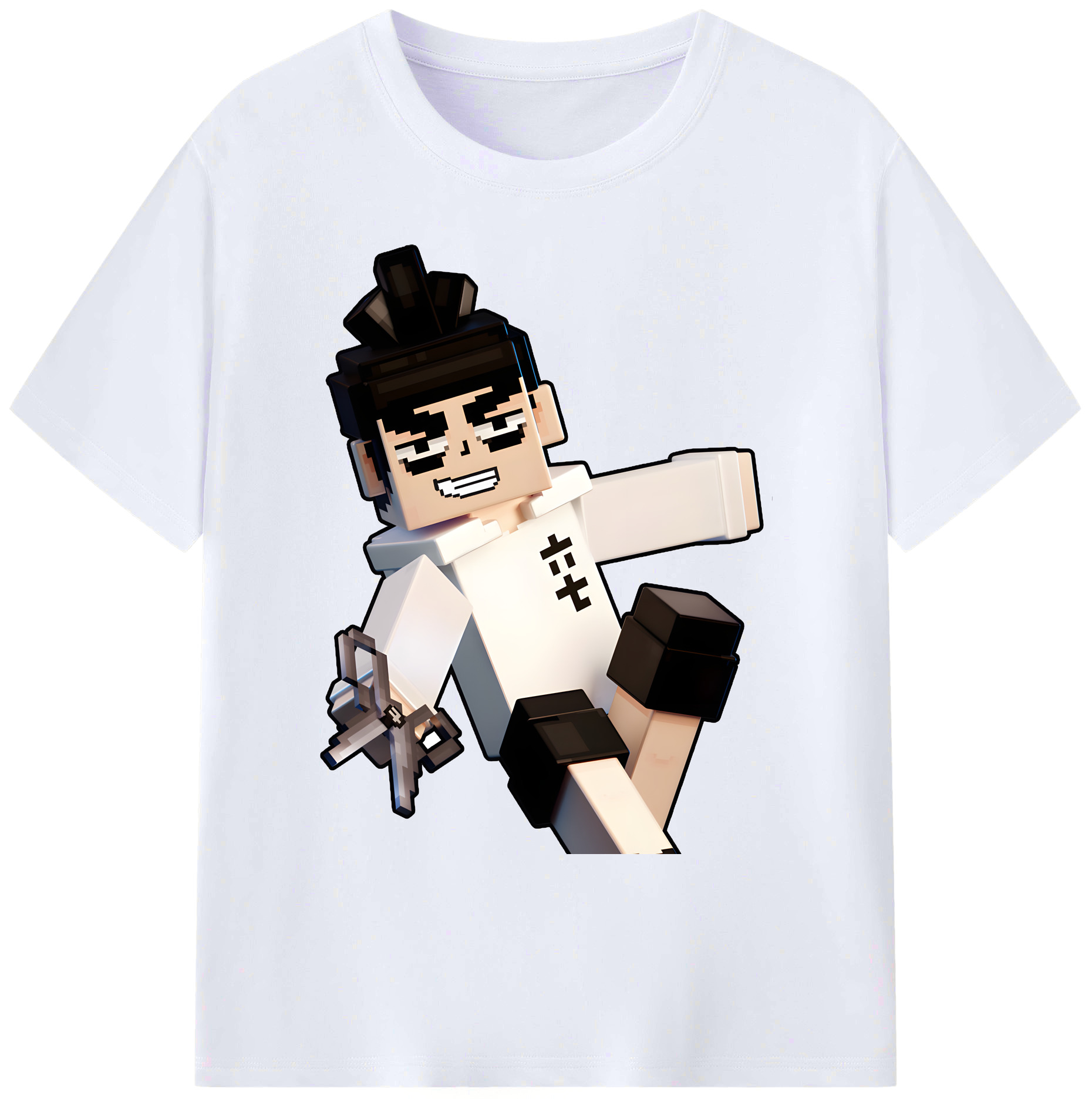 （画像用） マインクラフト ブロックの世界 Minecraft MC Block world 綿100％ メンズ半袖Tシャツ｜肌触りやわらか＆通気性