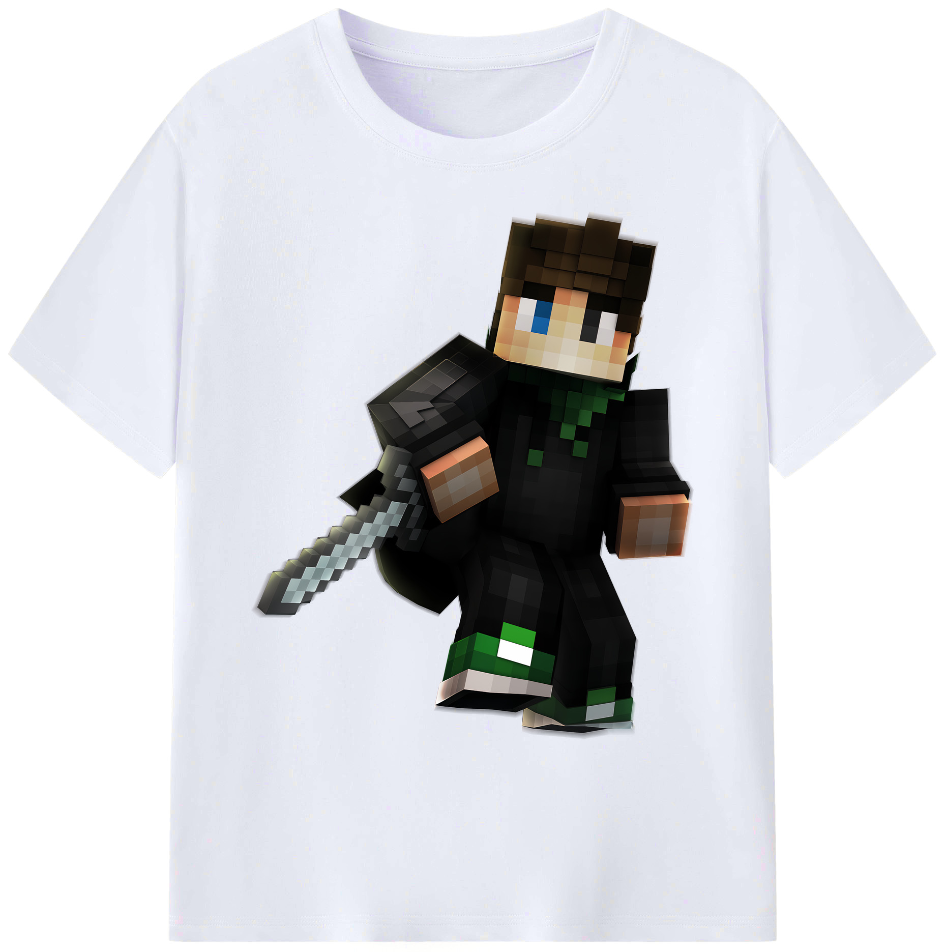 （画像用） マインクラフト ブロックの世界 Minecraft MC Block world 綿100％ メンズ半袖Tシャツ｜肌触りやわらか＆通気性