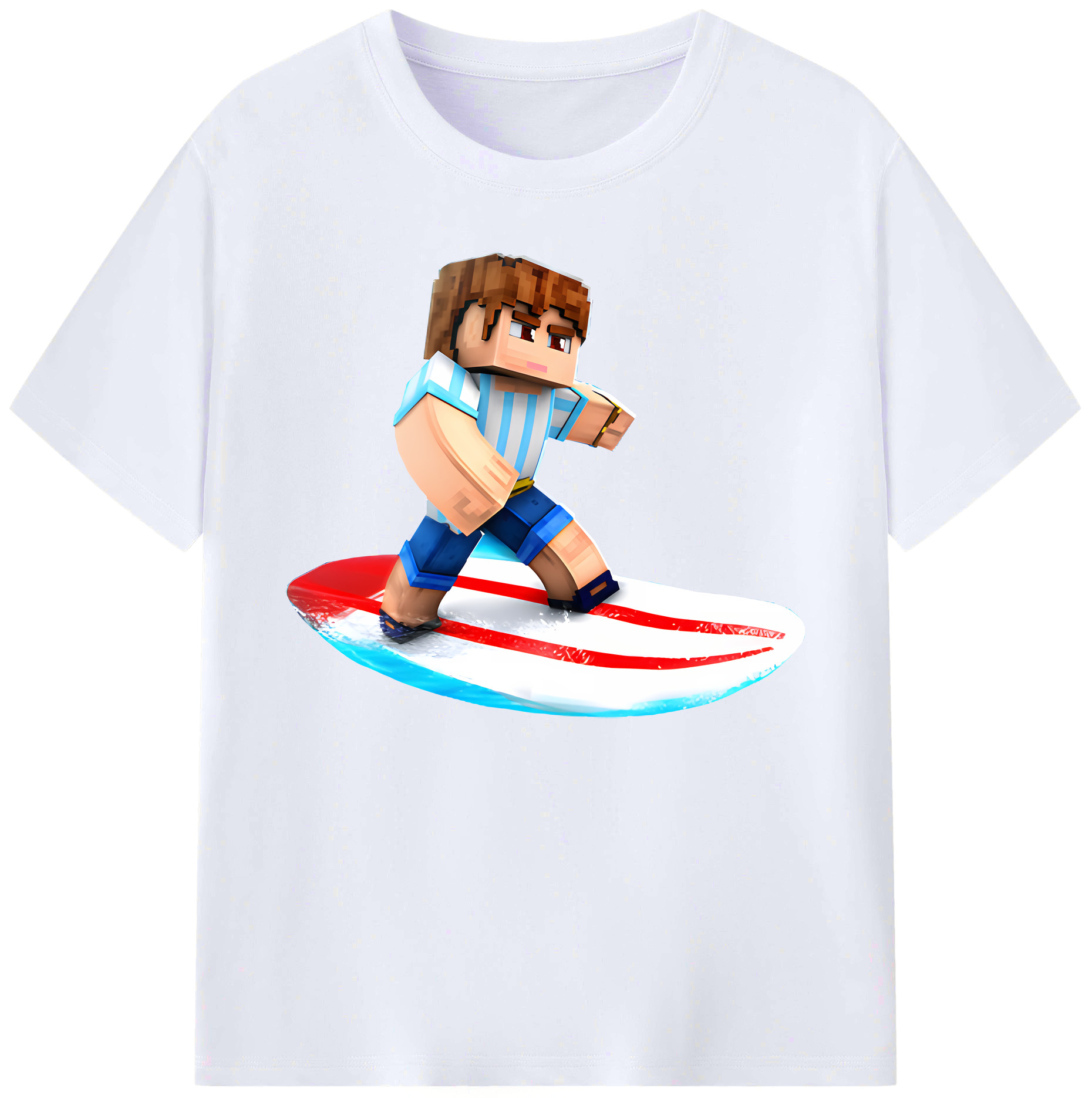 （画像用） マインクラフト ブロックの世界 Minecraft MC Block world 綿100％ メンズ半袖Tシャツ｜肌触りやわらか＆通気性