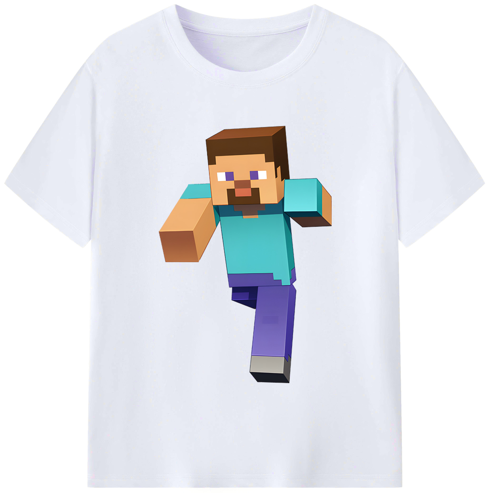 （画像用） マインクラフト ブロックの世界 Minecraft MC Block world 綿100％ メンズ半袖Tシャツ｜肌触りやわらか＆通気性