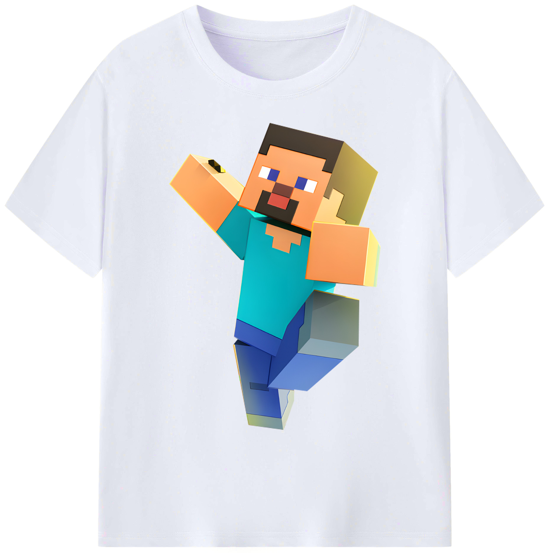 （画像用） マインクラフト ブロックの世界 Minecraft MC Block world 綿100％ メンズ半袖Tシャツ｜肌触りやわらか＆通気性