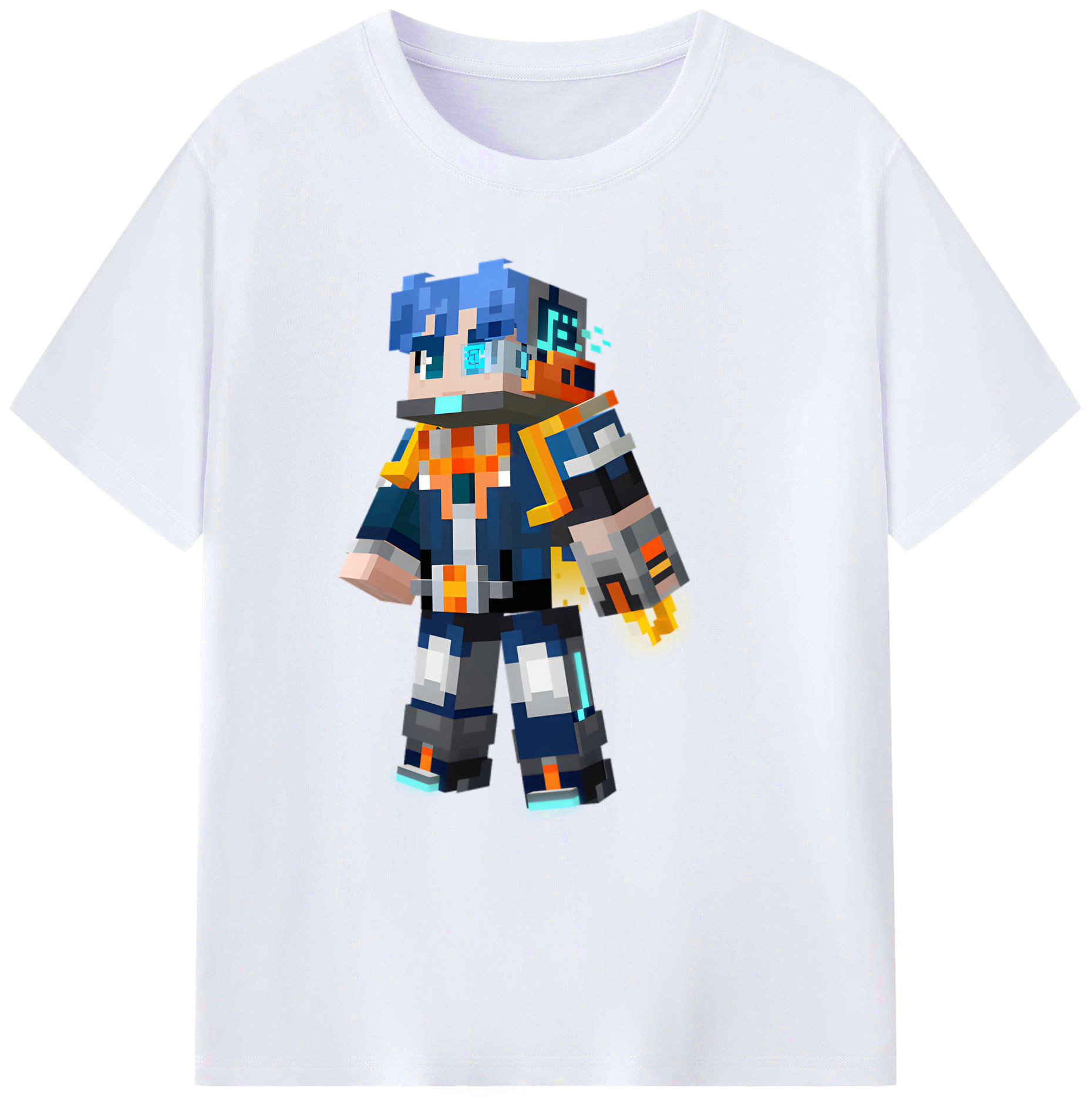 （画像用） マインクラフト ブロックの世界 Minecraft MC Block world 綿100％ メンズ半袖Tシャツ｜肌触りやわらか＆通気性