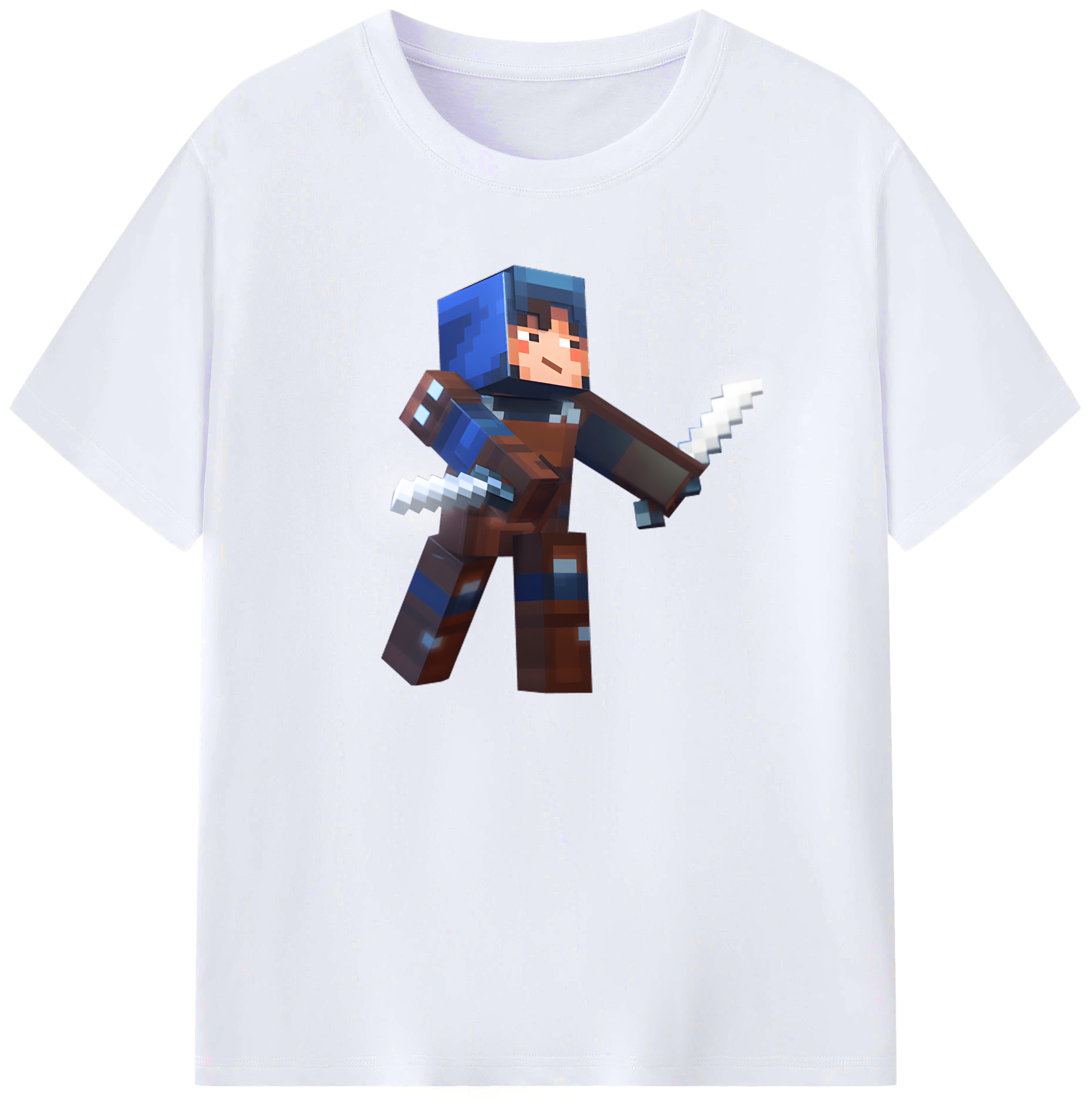 （画像用） マインクラフト ブロックの世界 Minecraft MC Block world 綿100％ メンズ半袖Tシャツ｜肌触りやわらか＆通気性