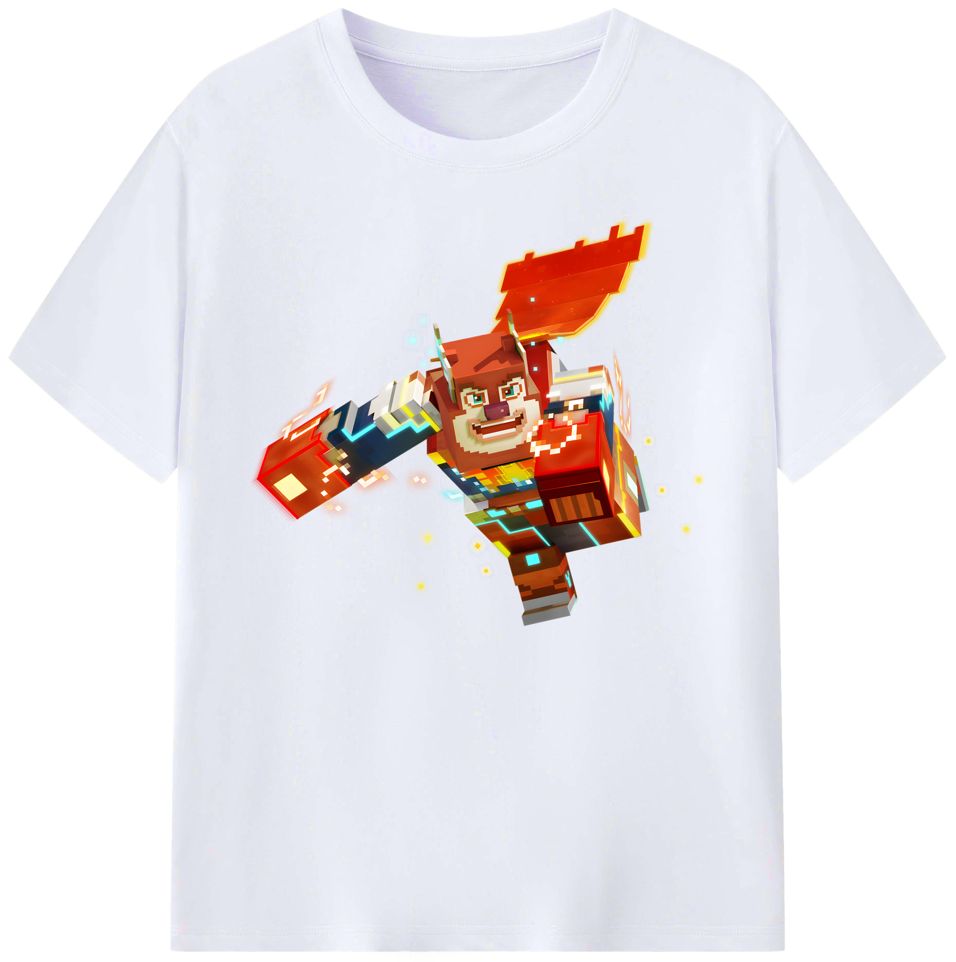 （画像用） マインクラフト ブロックの世界 Minecraft MC Block world 綿100％ メンズ半袖Tシャツ｜肌触りやわらか＆通気性