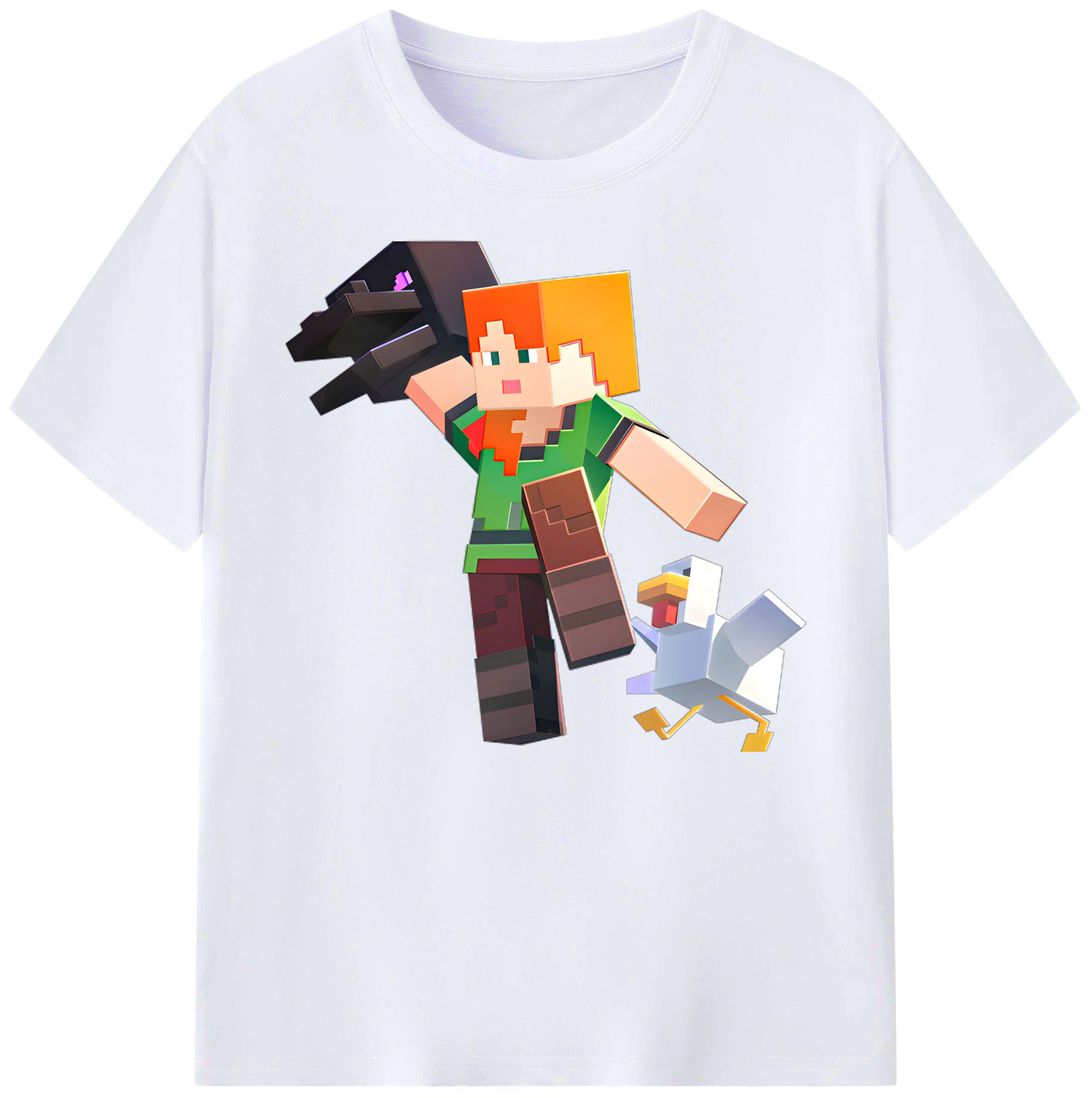 （画像用） マインクラフト ブロックの世界 Minecraft MC Block world 綿100％ メンズ半袖Tシャツ｜肌触りやわらか＆通気性
